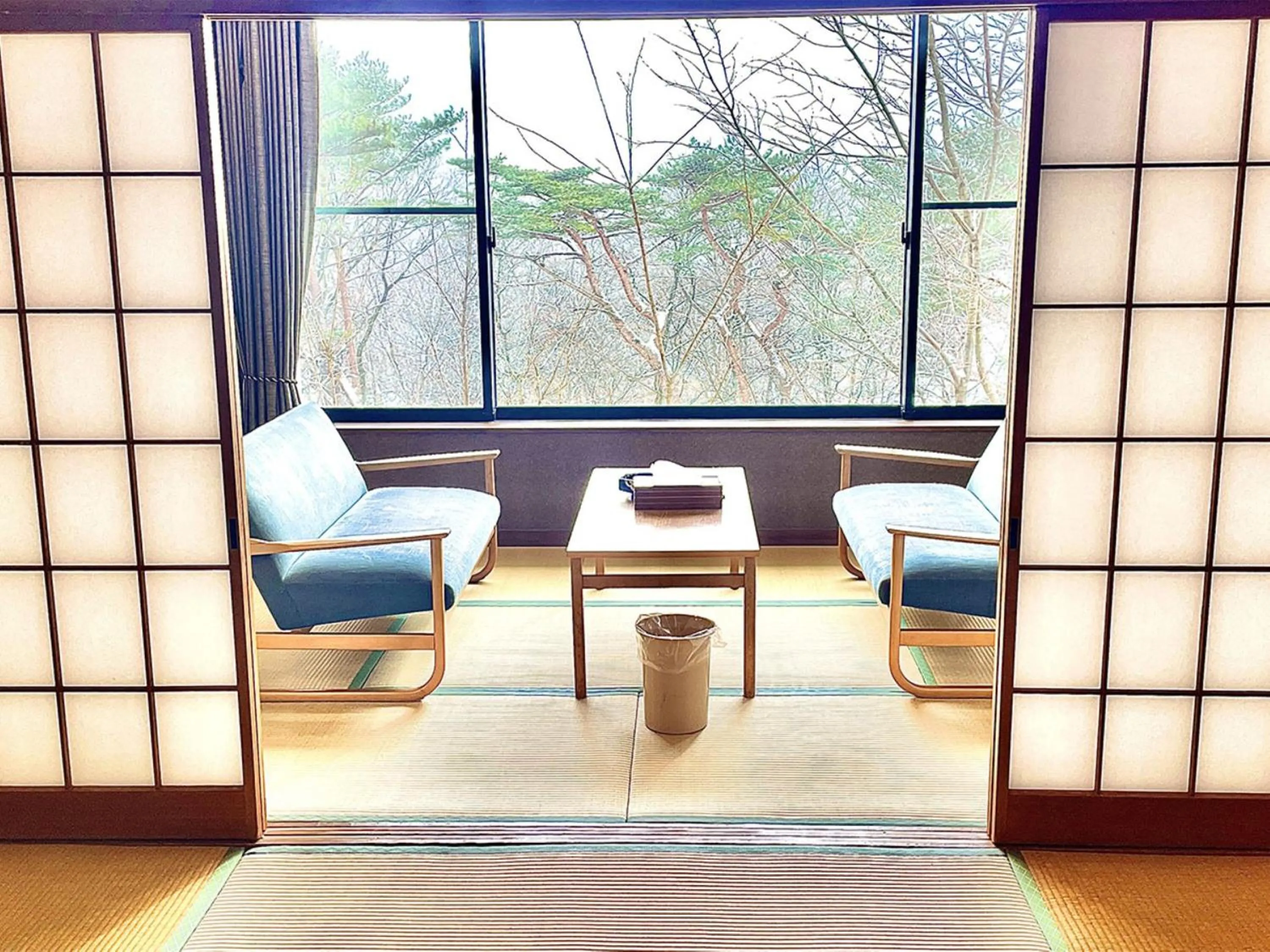 Living room in Wakaki Ryokan - Nasu Yumoto Onsen