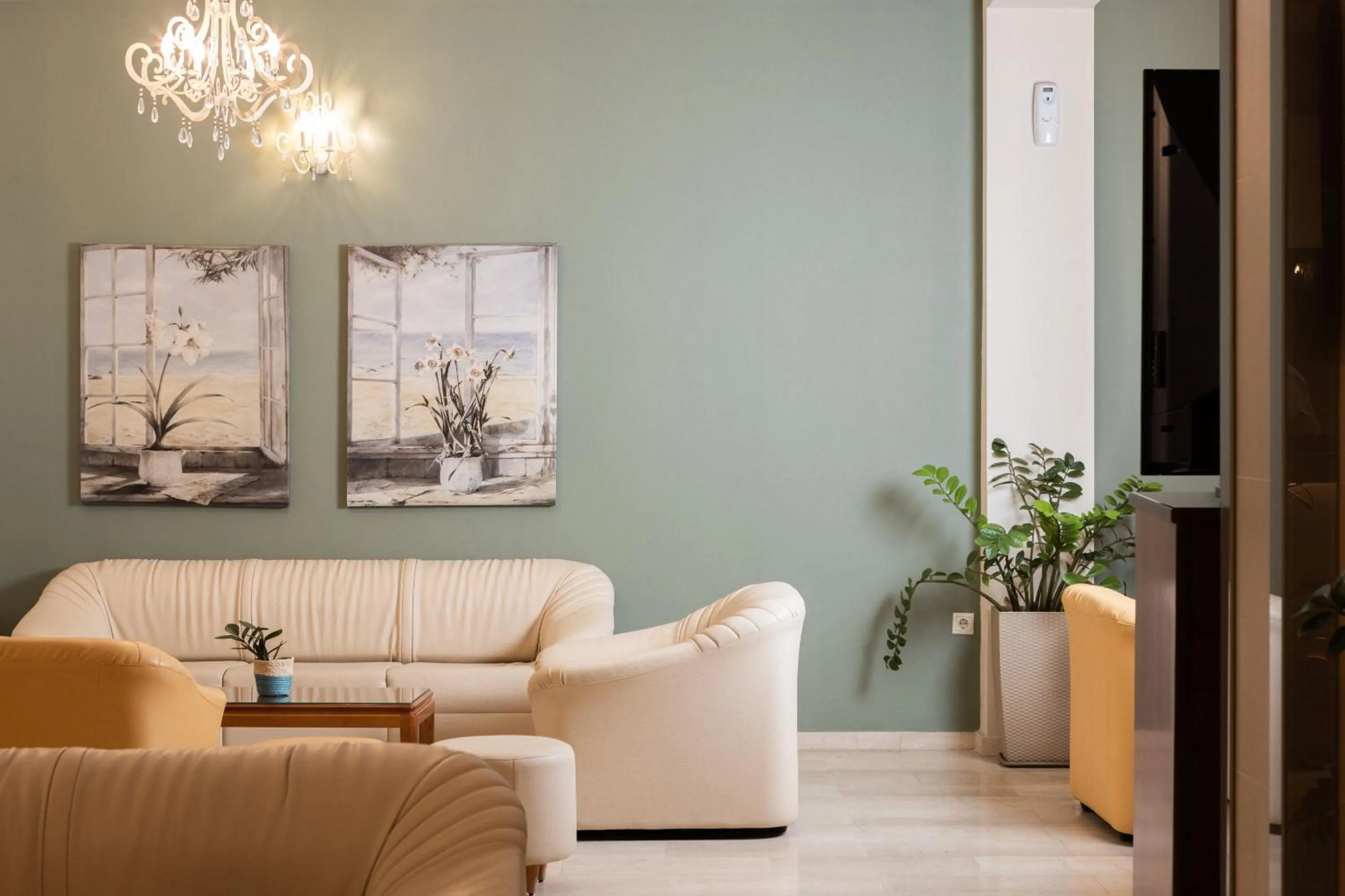 Communal lounge/ TV room in Kalamaki Beach Hotel, Zakynthos Island