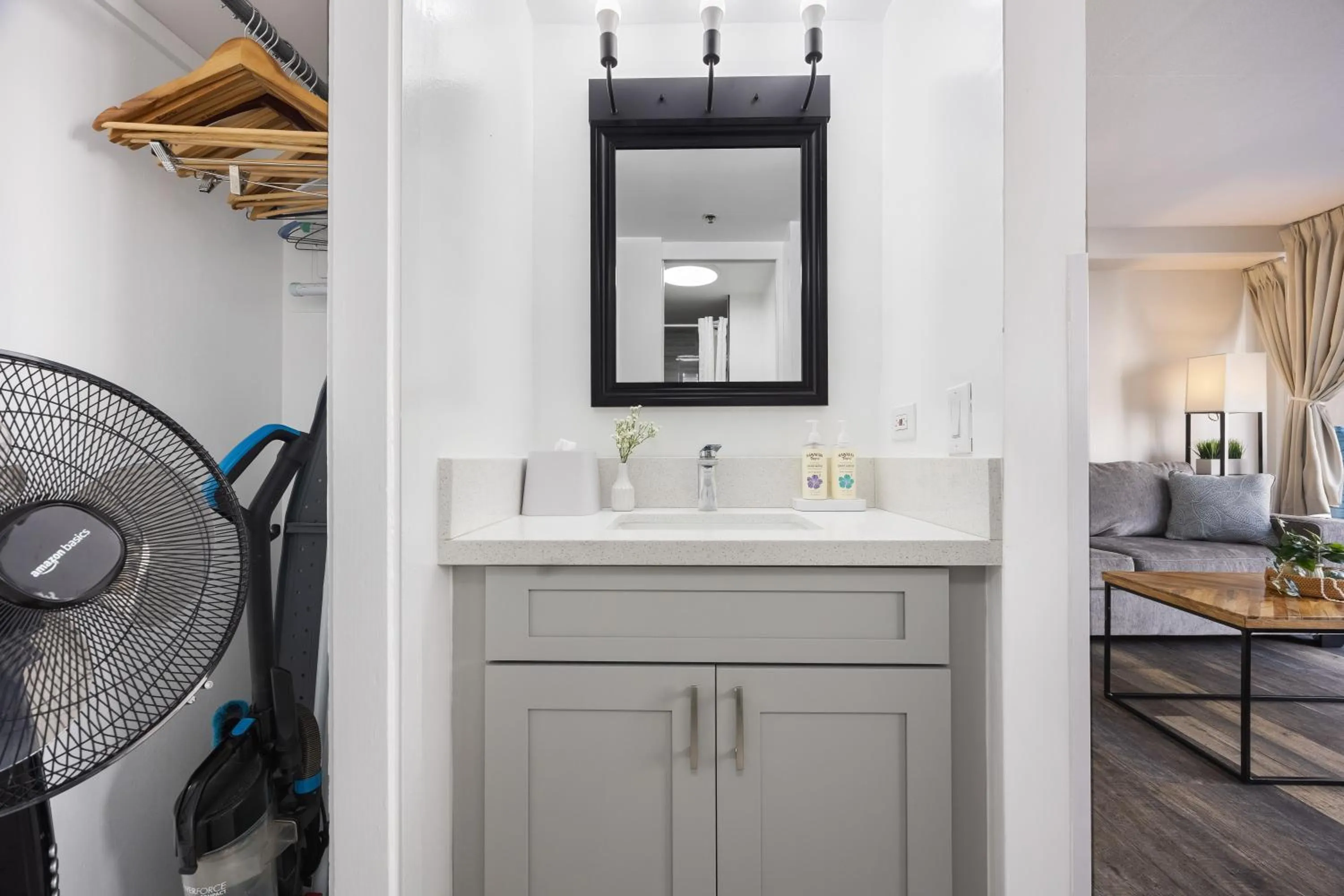 Bathroom in Renovated Studio with Pool Access at Aloha Surf