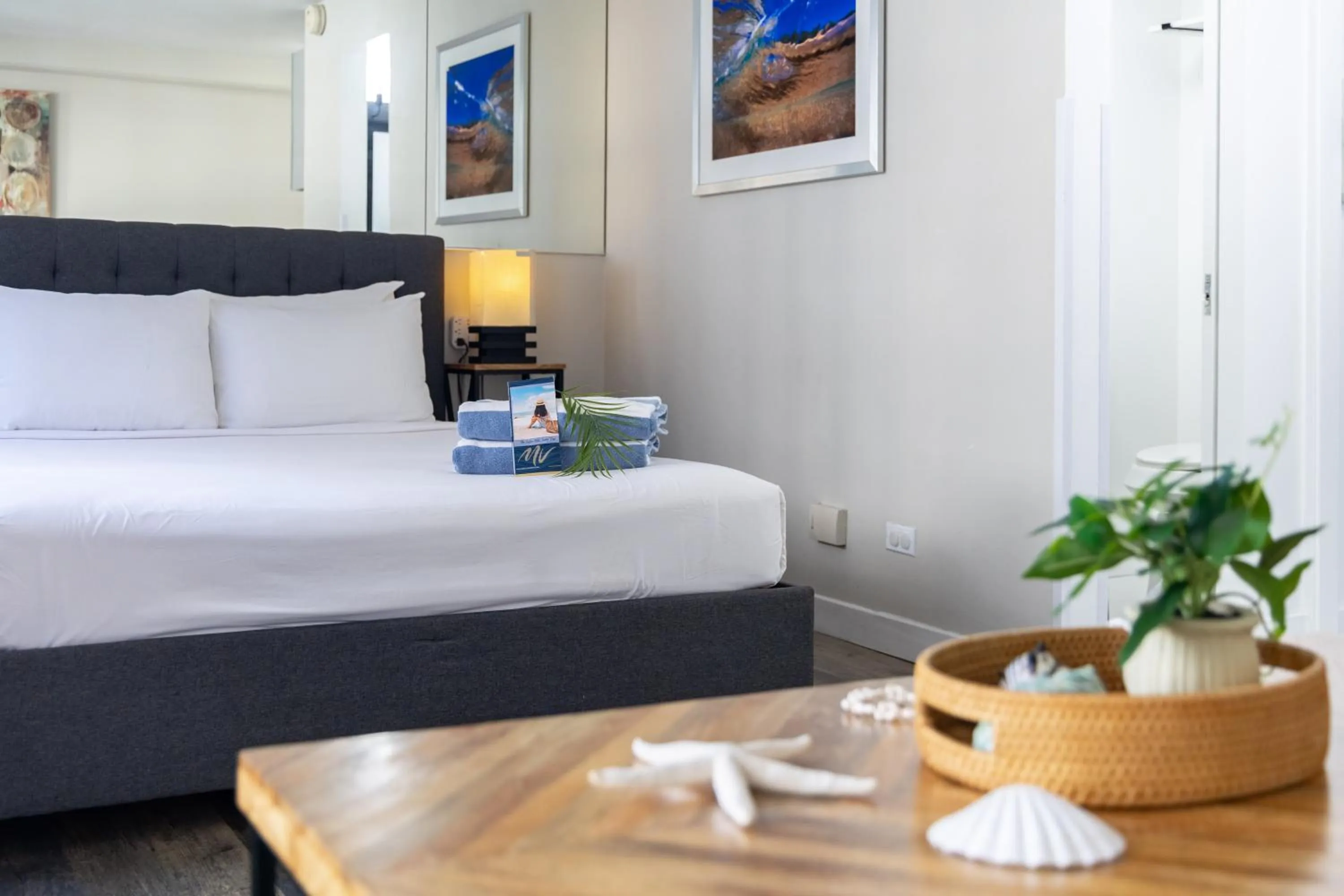 Bed in Renovated Studio with Pool Access at Aloha Surf