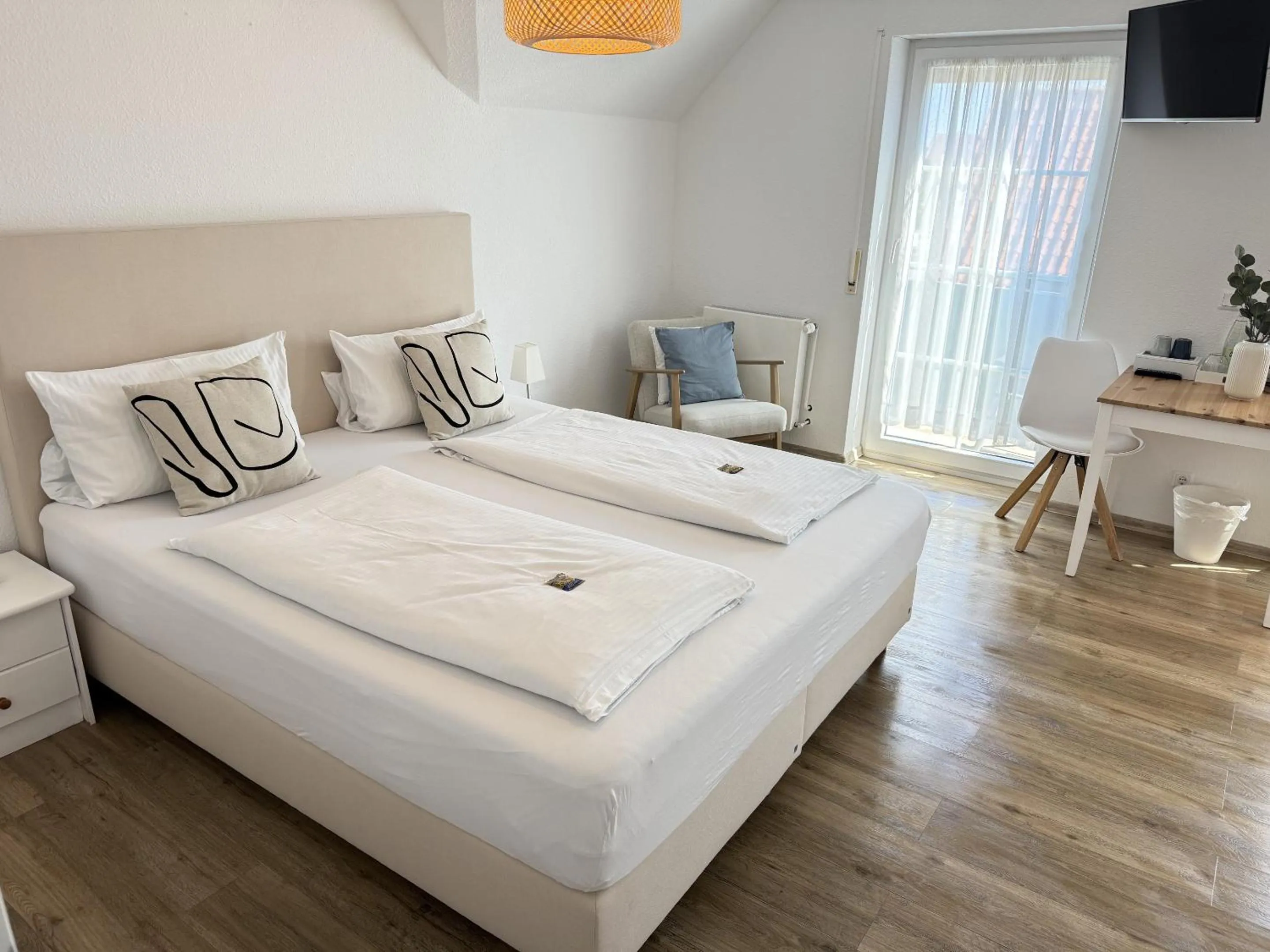 Bedroom, Bed in Pension Frisia