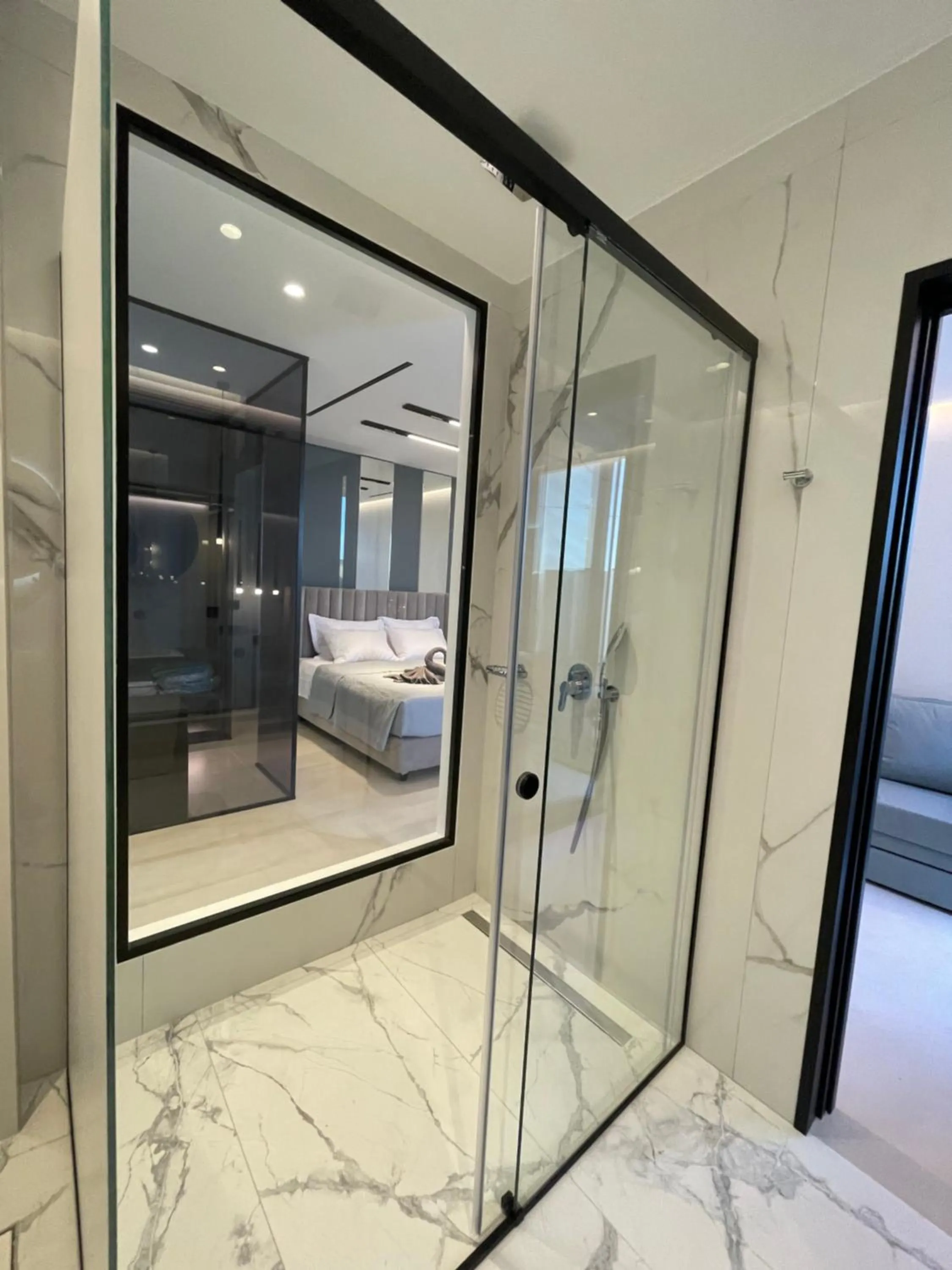 Shower, Bed in Poseidon Beach Hotel