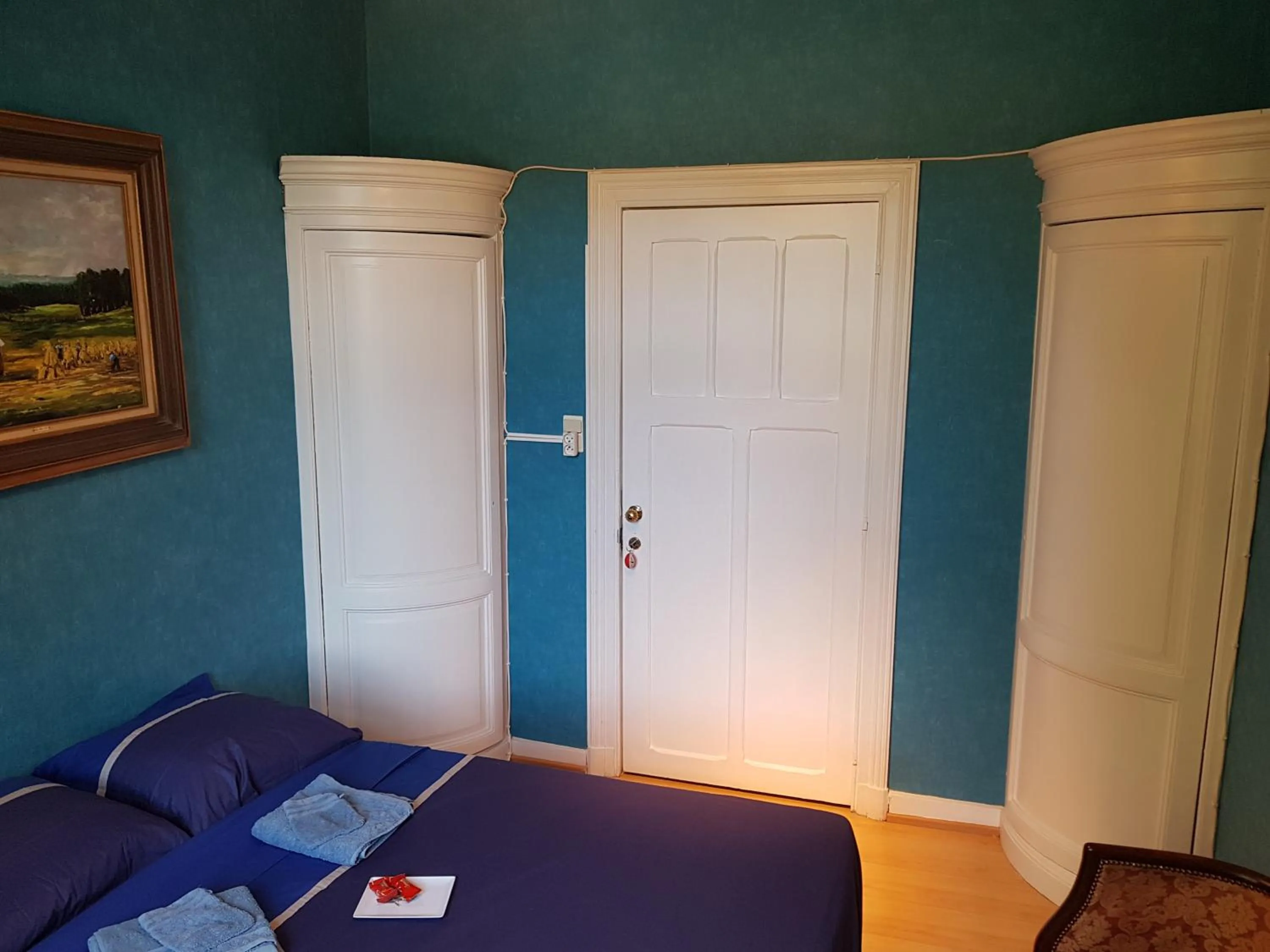 Bedroom, Bed in Château Lambert Moulinsart Hotel, shuttle airport, long term parking, snooker, large terrasse, dinner, breakfast