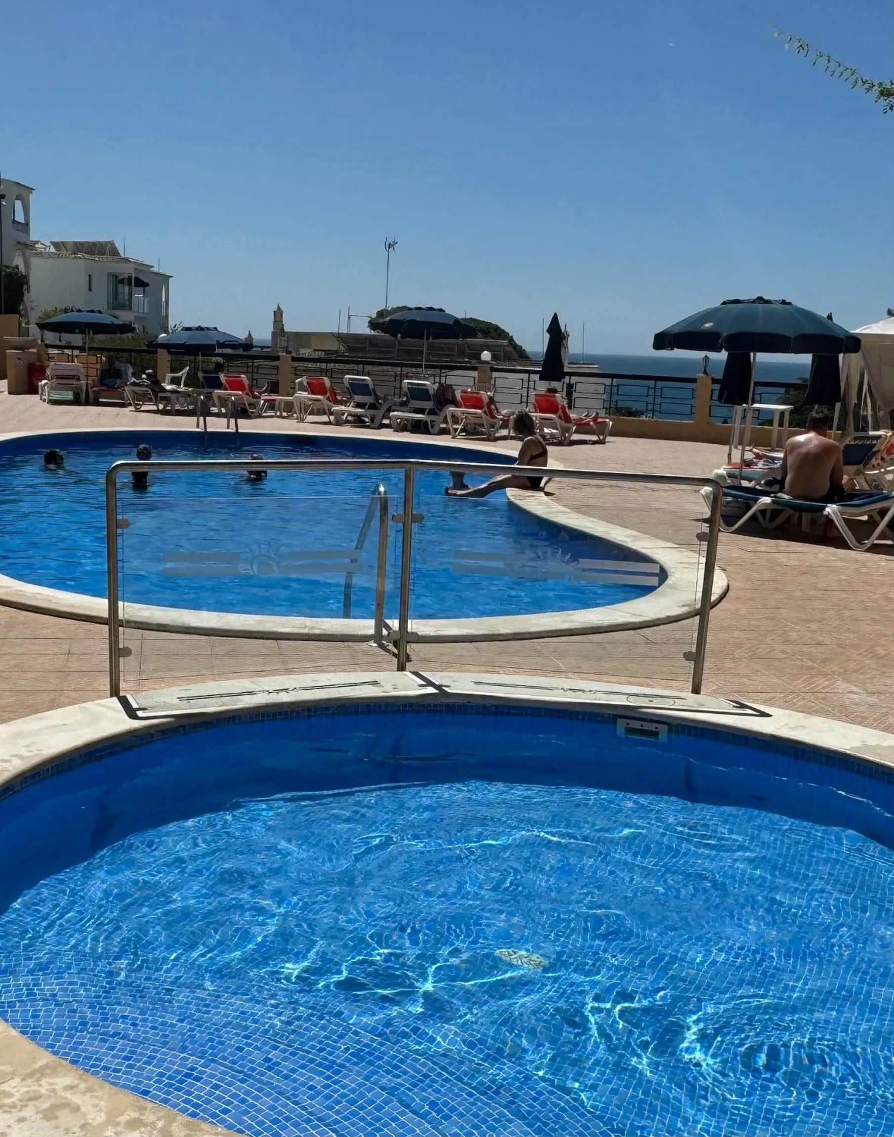 Pool view in Apartamentos Do Parque