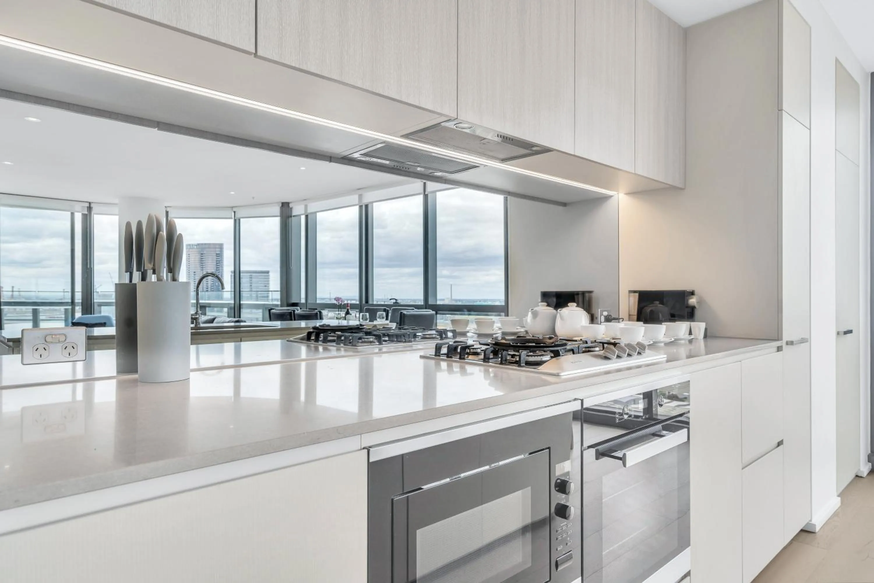Kitchen or kitchenette in Melbourne Lifestyle Apartments - Best Views on Collins