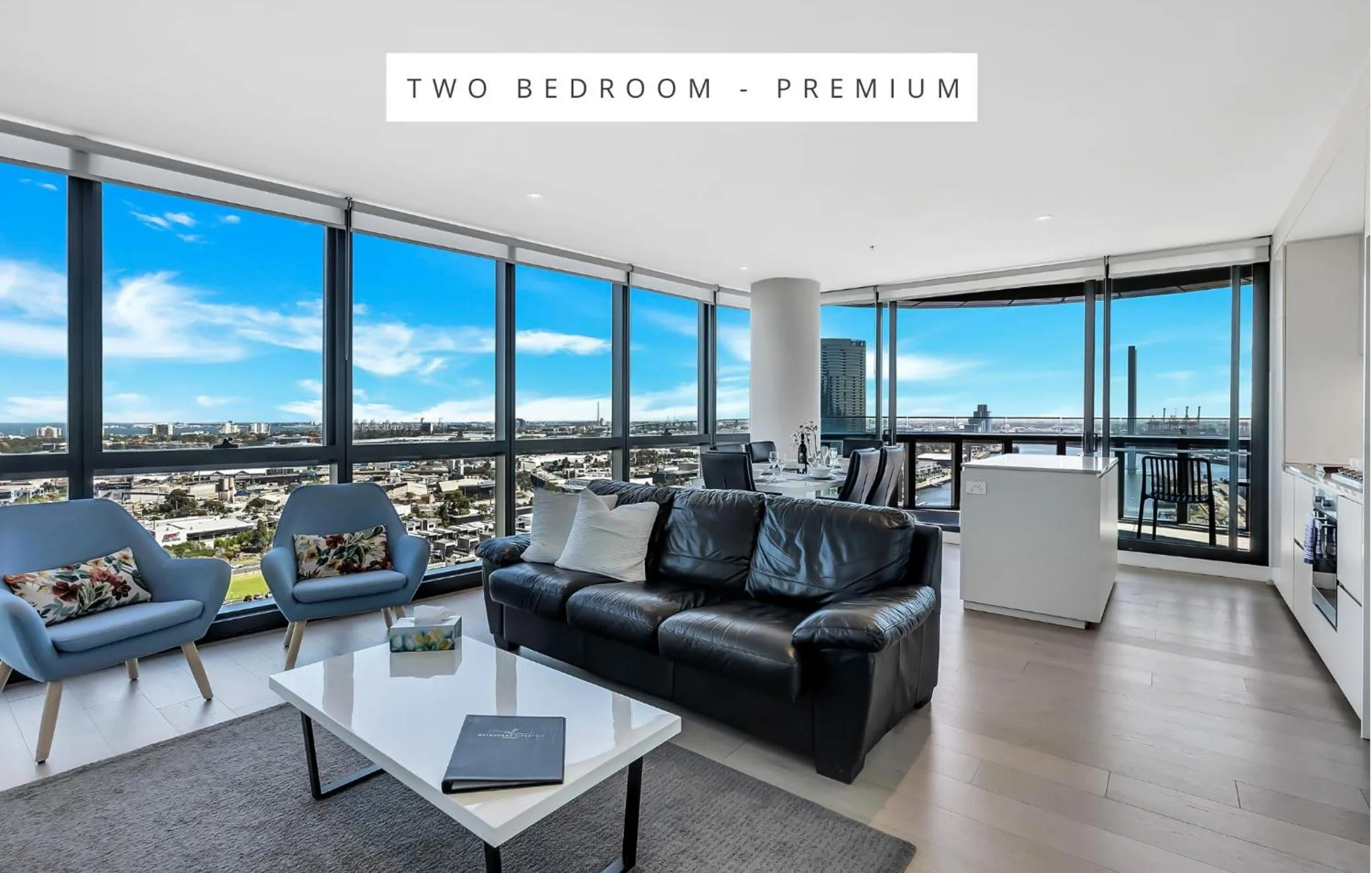 Living room in Melbourne Lifestyle Apartments - Best Views on Collins