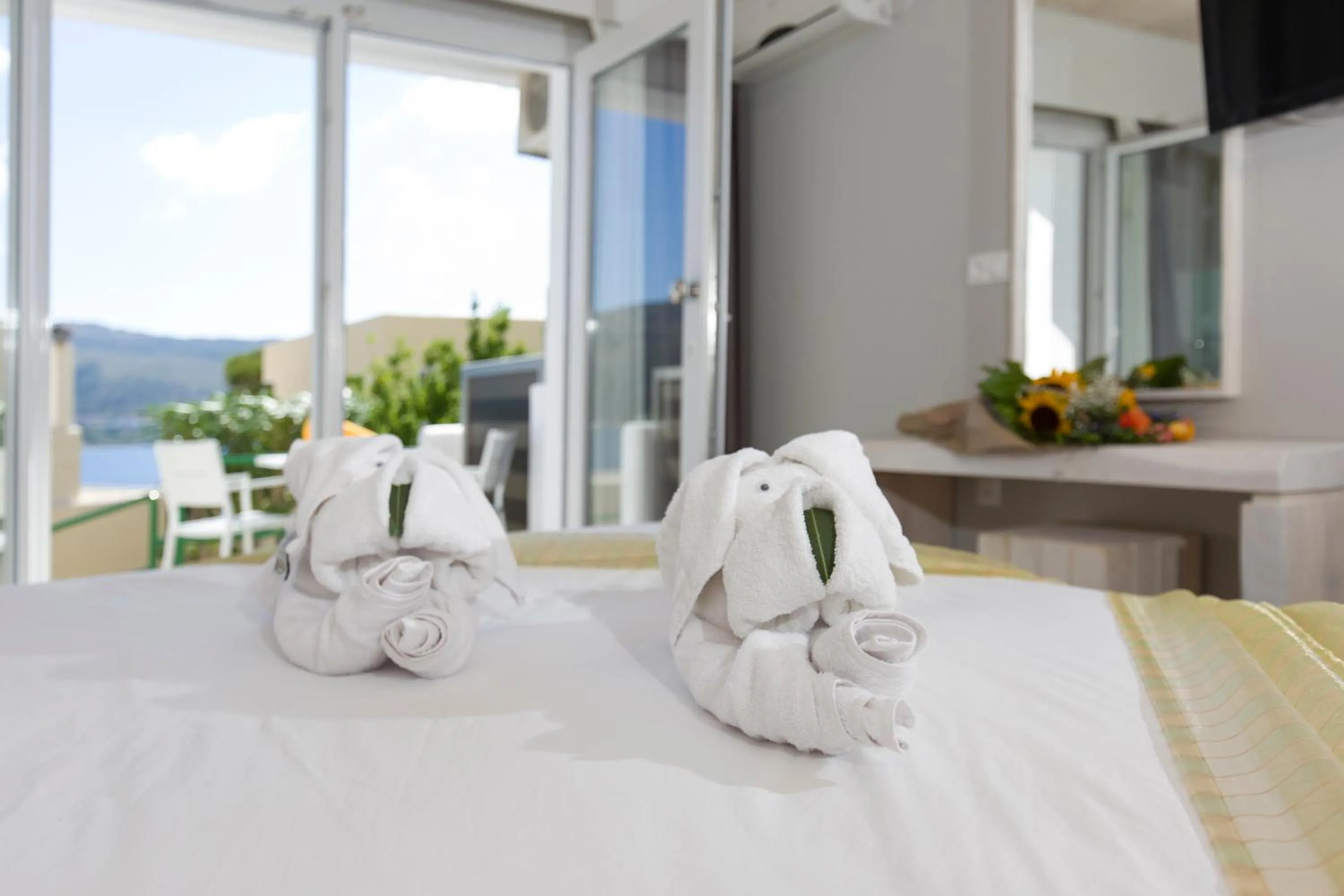 Bed in Anthemis Hotel Apartments