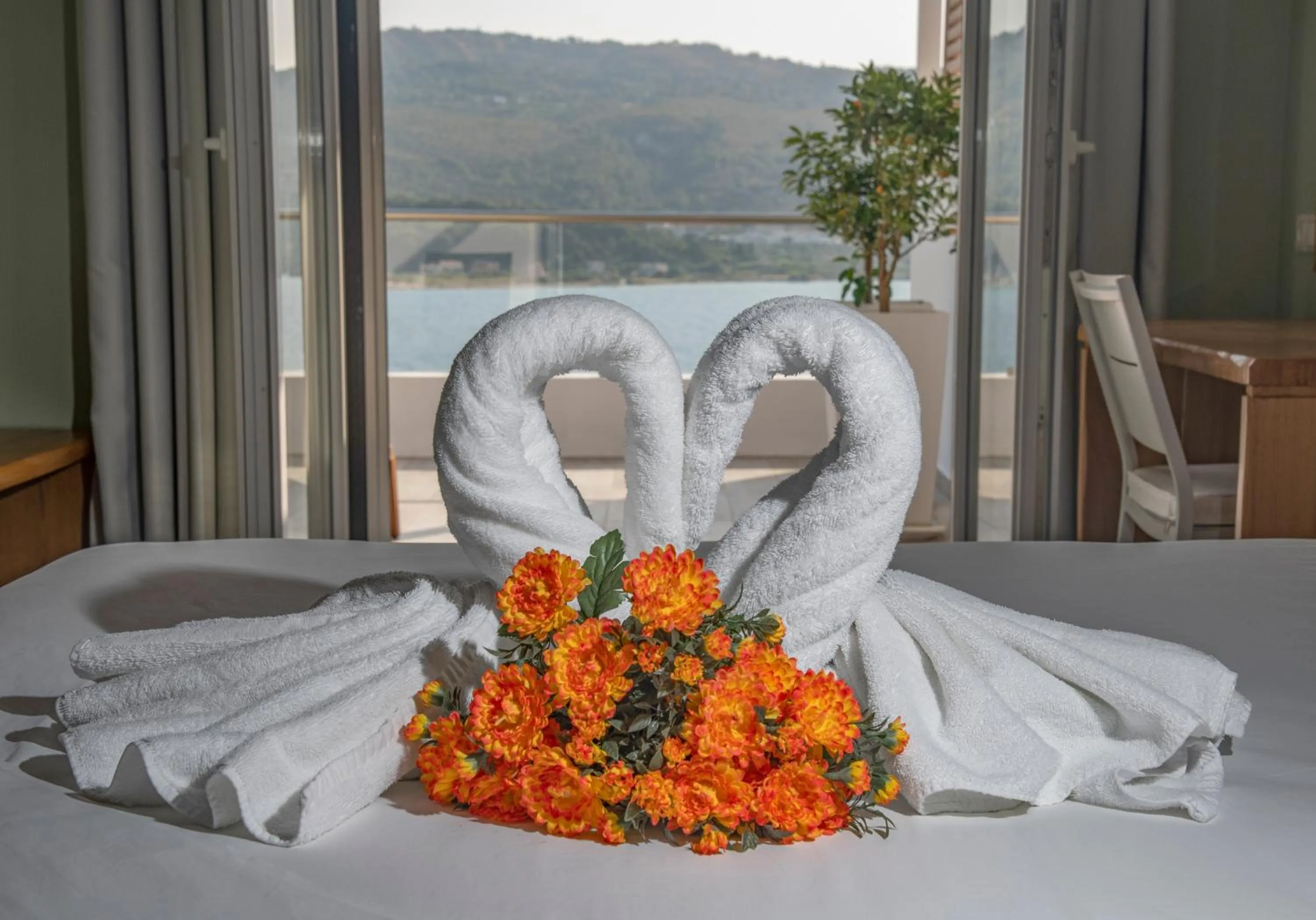 Bed in Anthemis Hotel Apartments