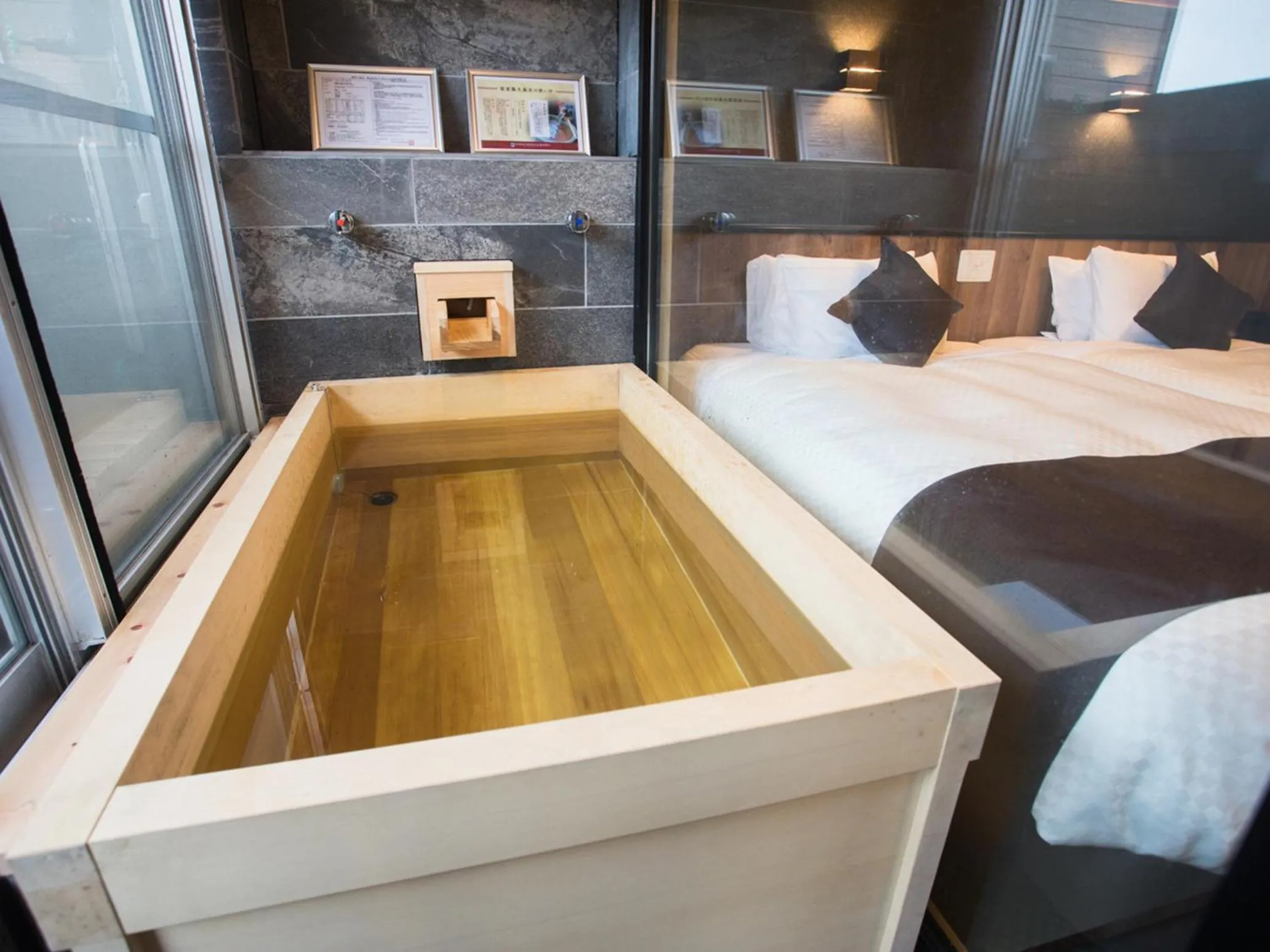 Bathroom, Bed in LiVEMAX RESORT Hakone Ashinoko