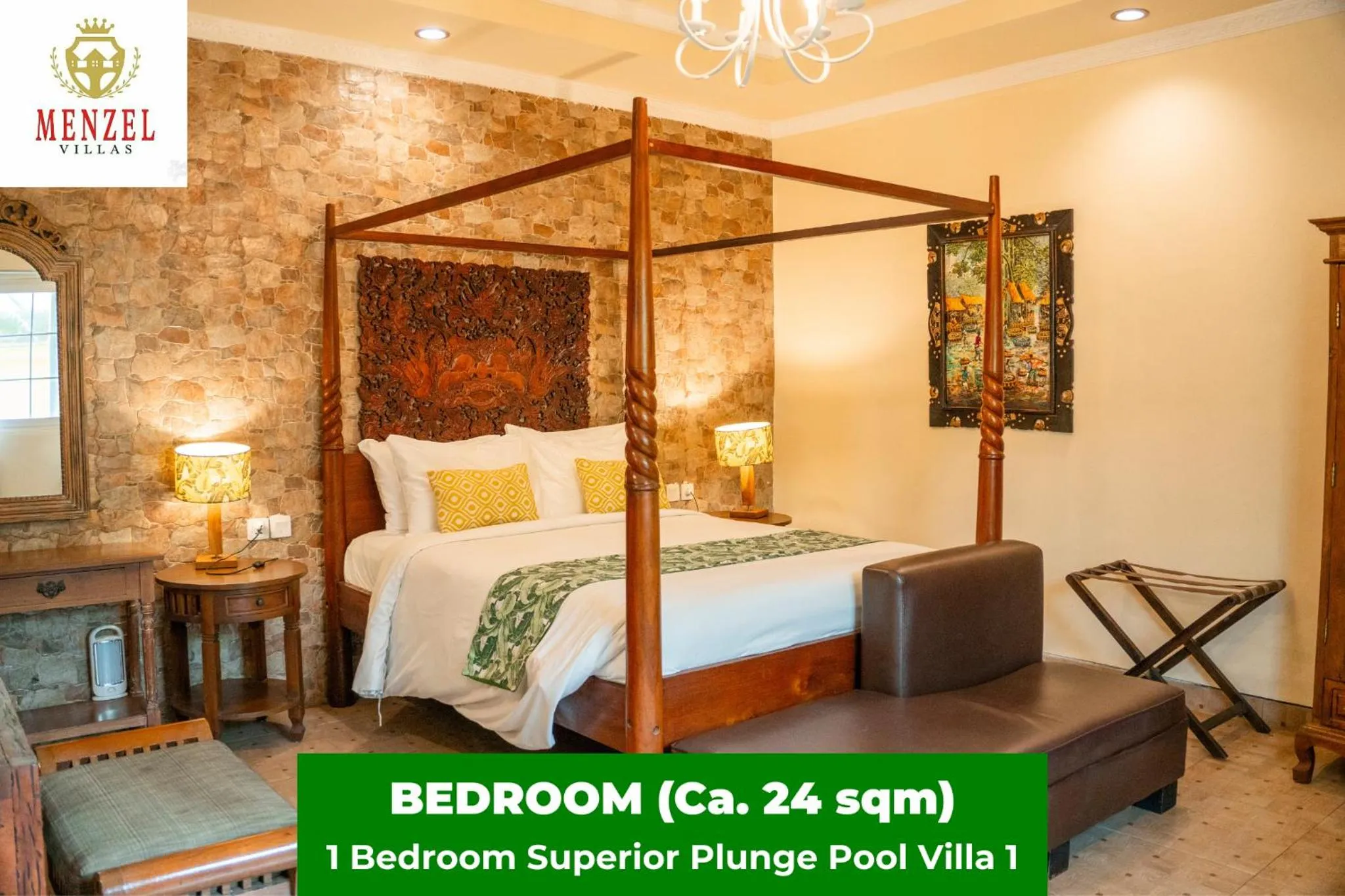 Bed in Menzel Villas Nusa Dua