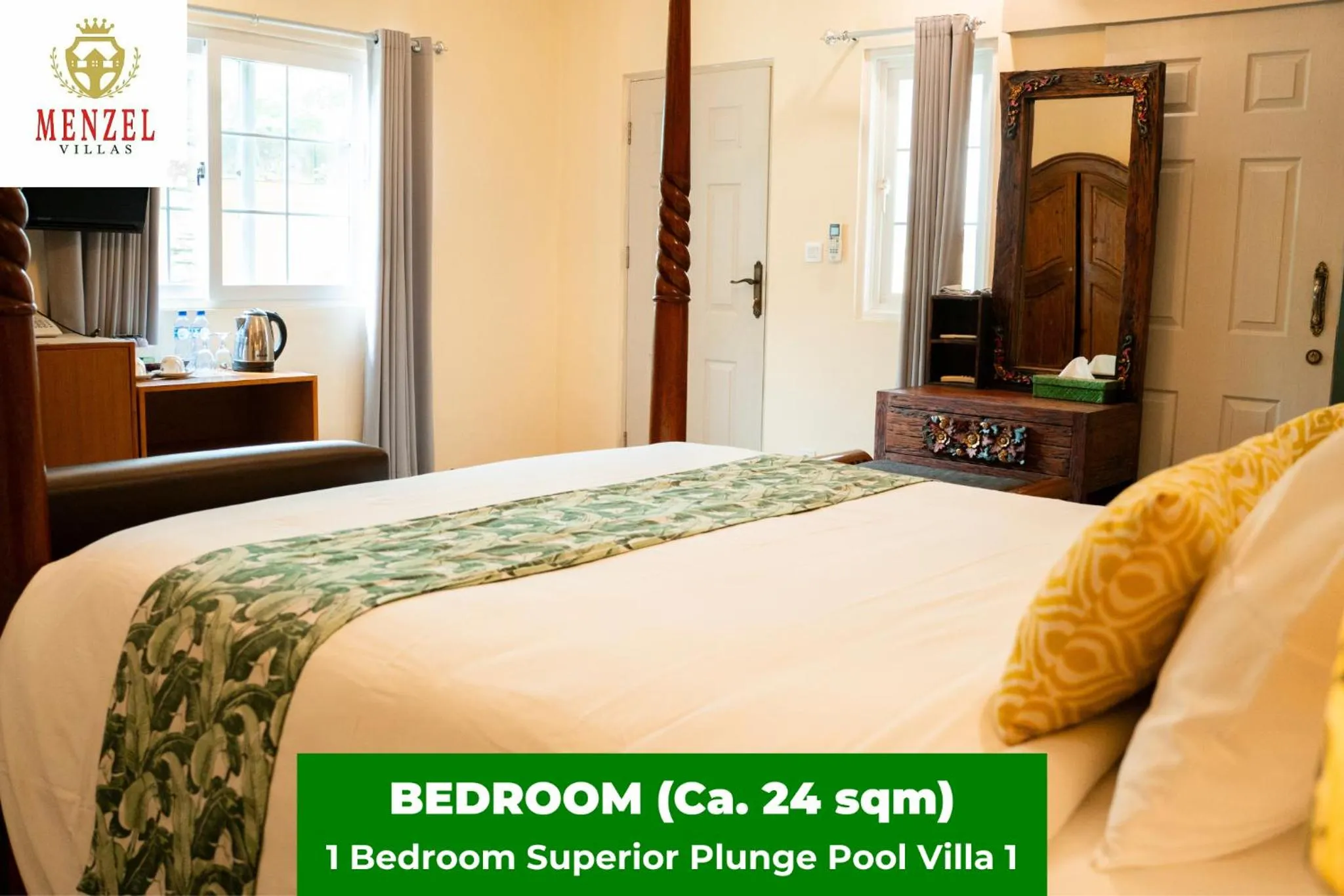 Bed in Menzel Villas Nusa Dua