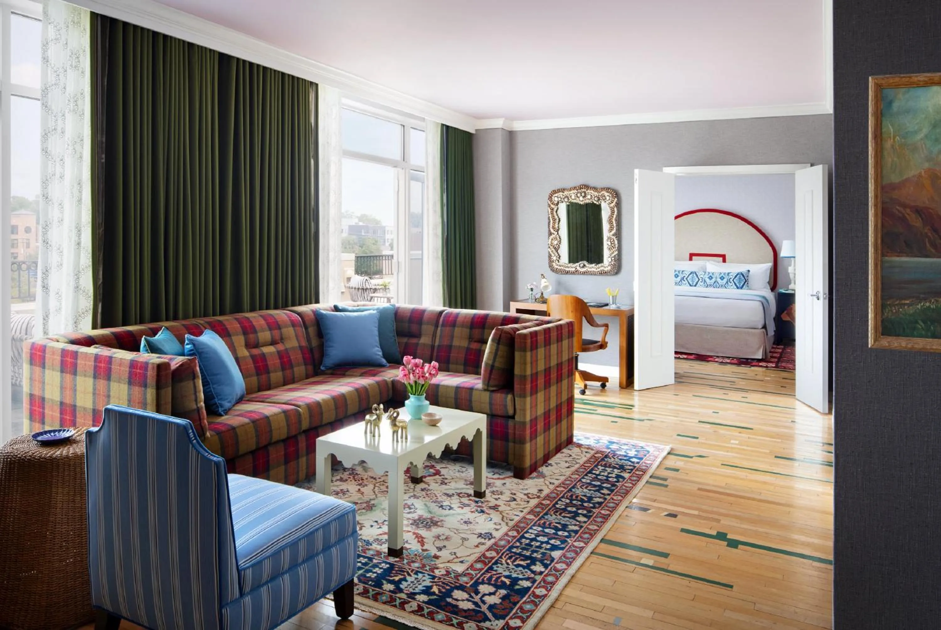 Living room, Bed in Graduate by Hilton Chapel Hill