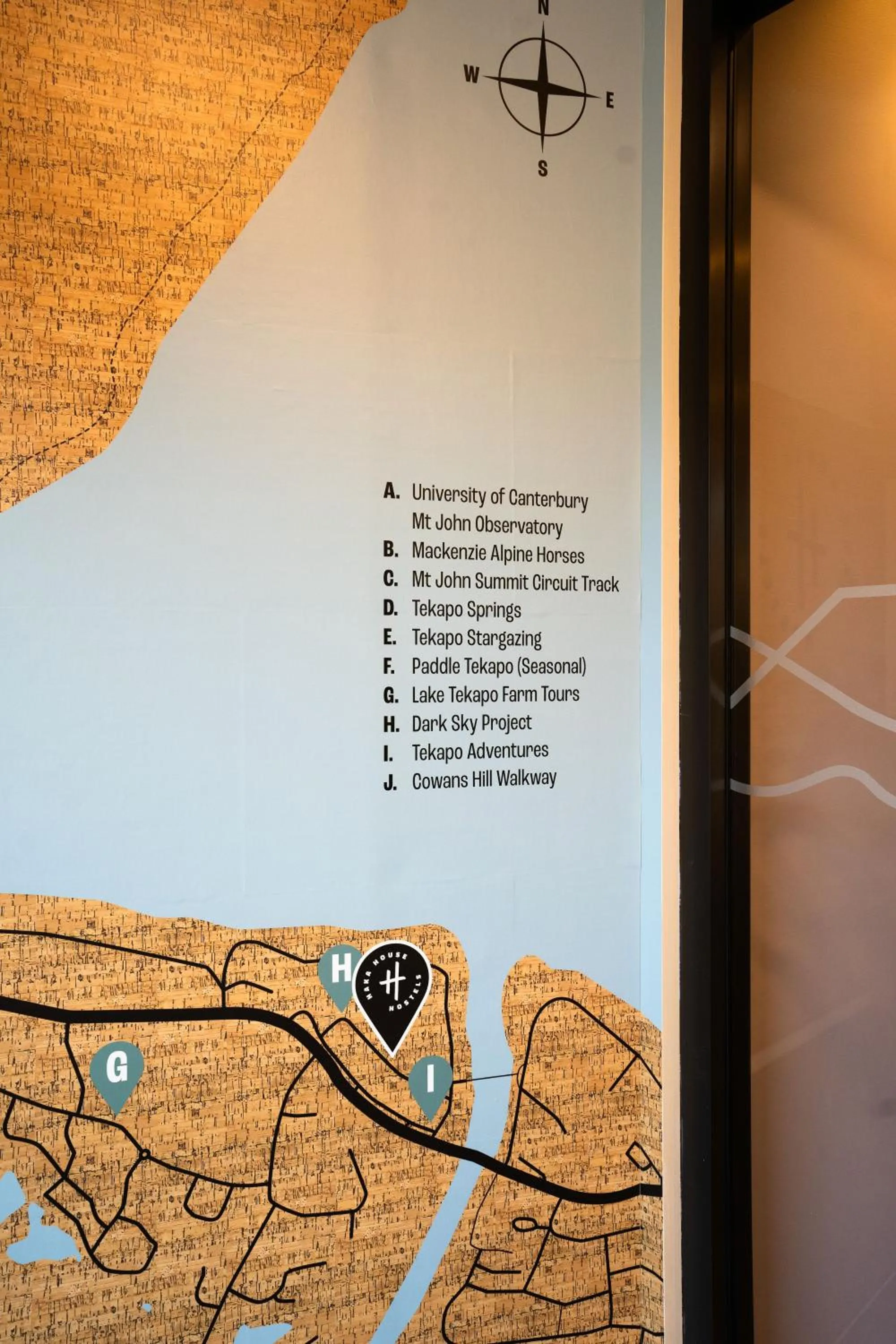 Decorative detail in Haka House Hostel Tekapo