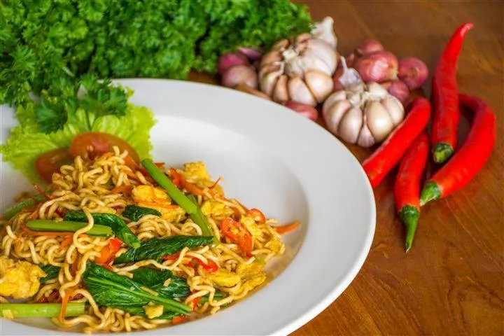 Asian breakfast in Kaluku Gili Resort