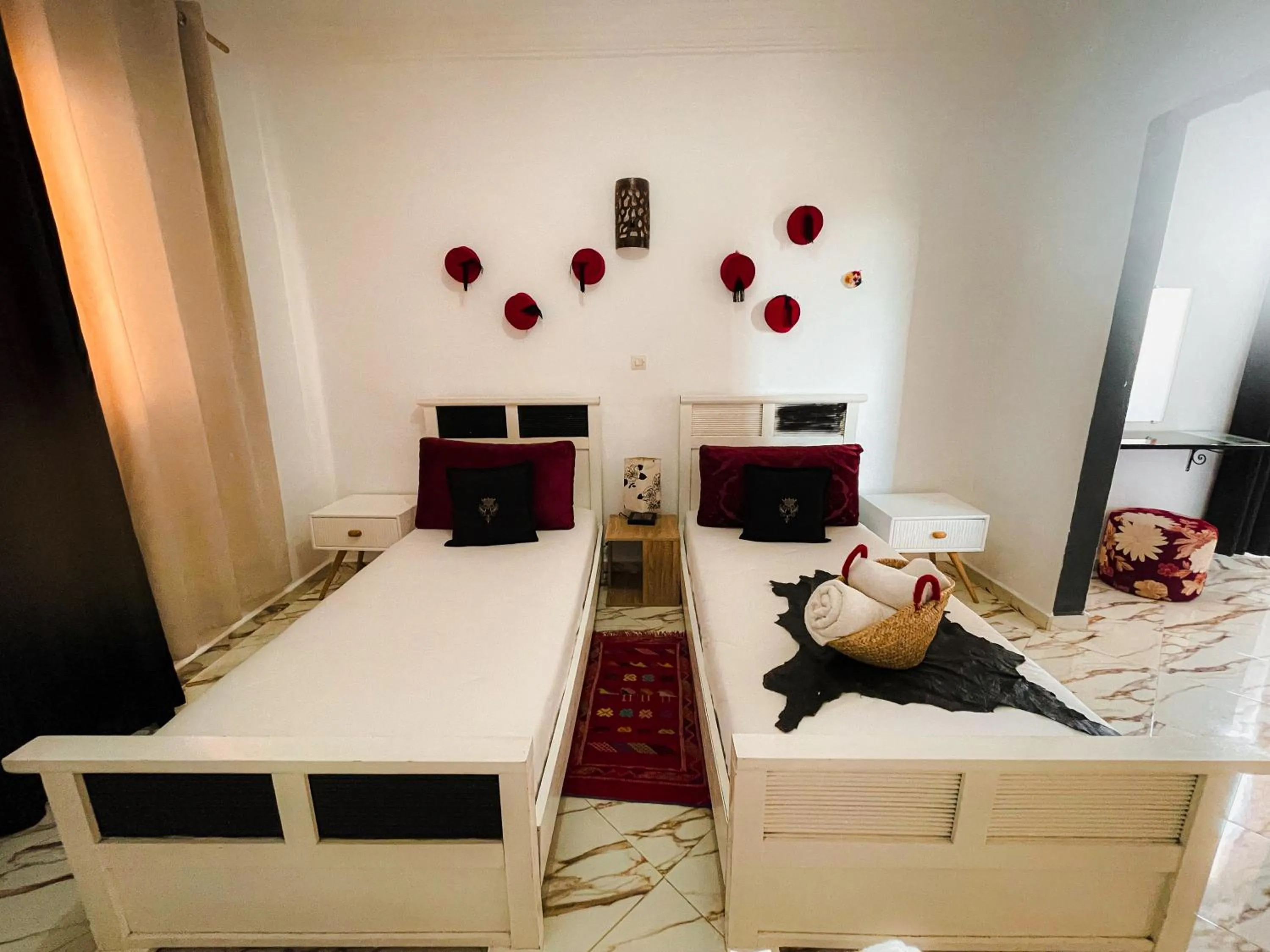 Bed in Hotel Princesse Ilham