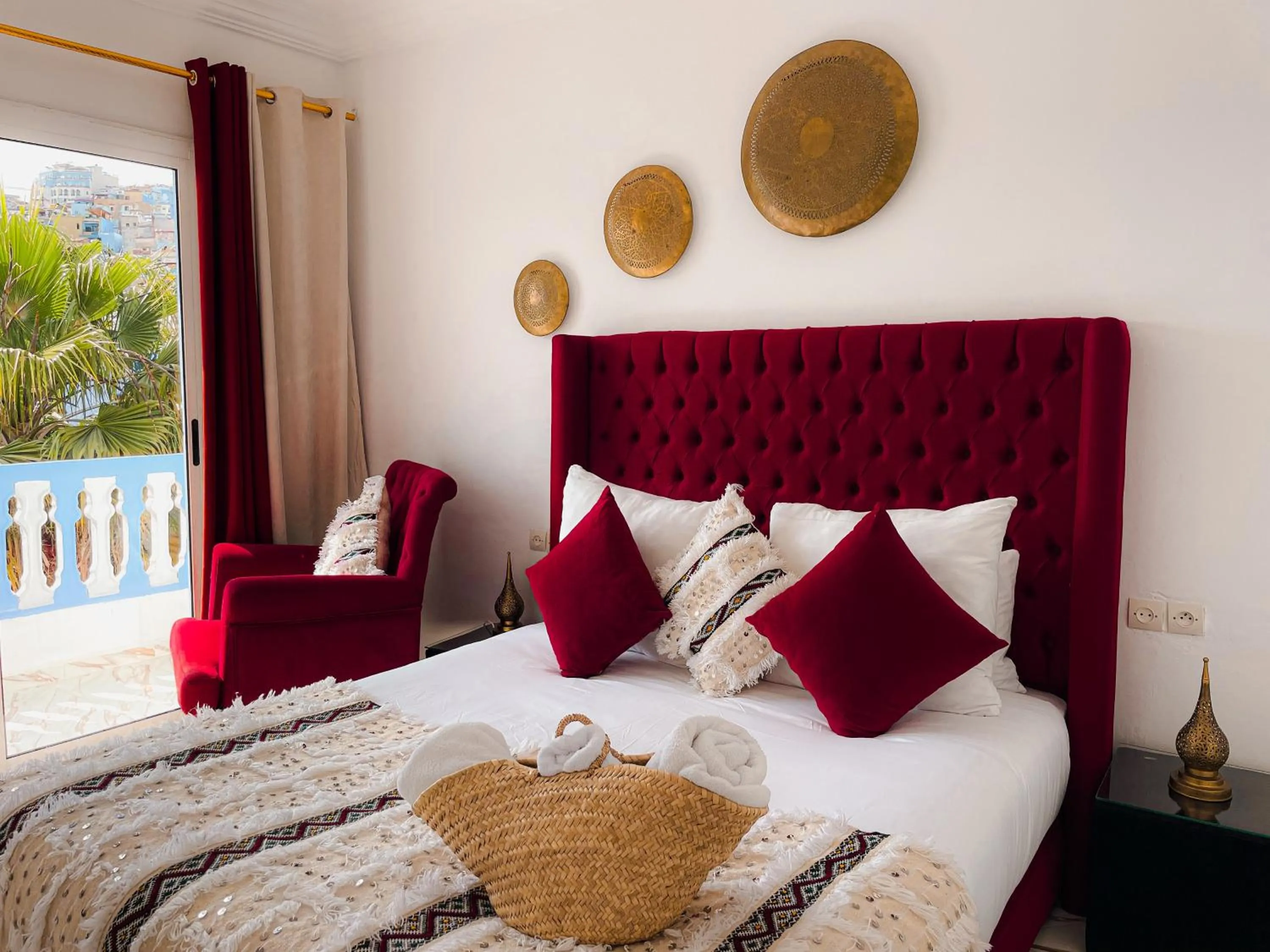 Bed in Hotel Princesse Ilham