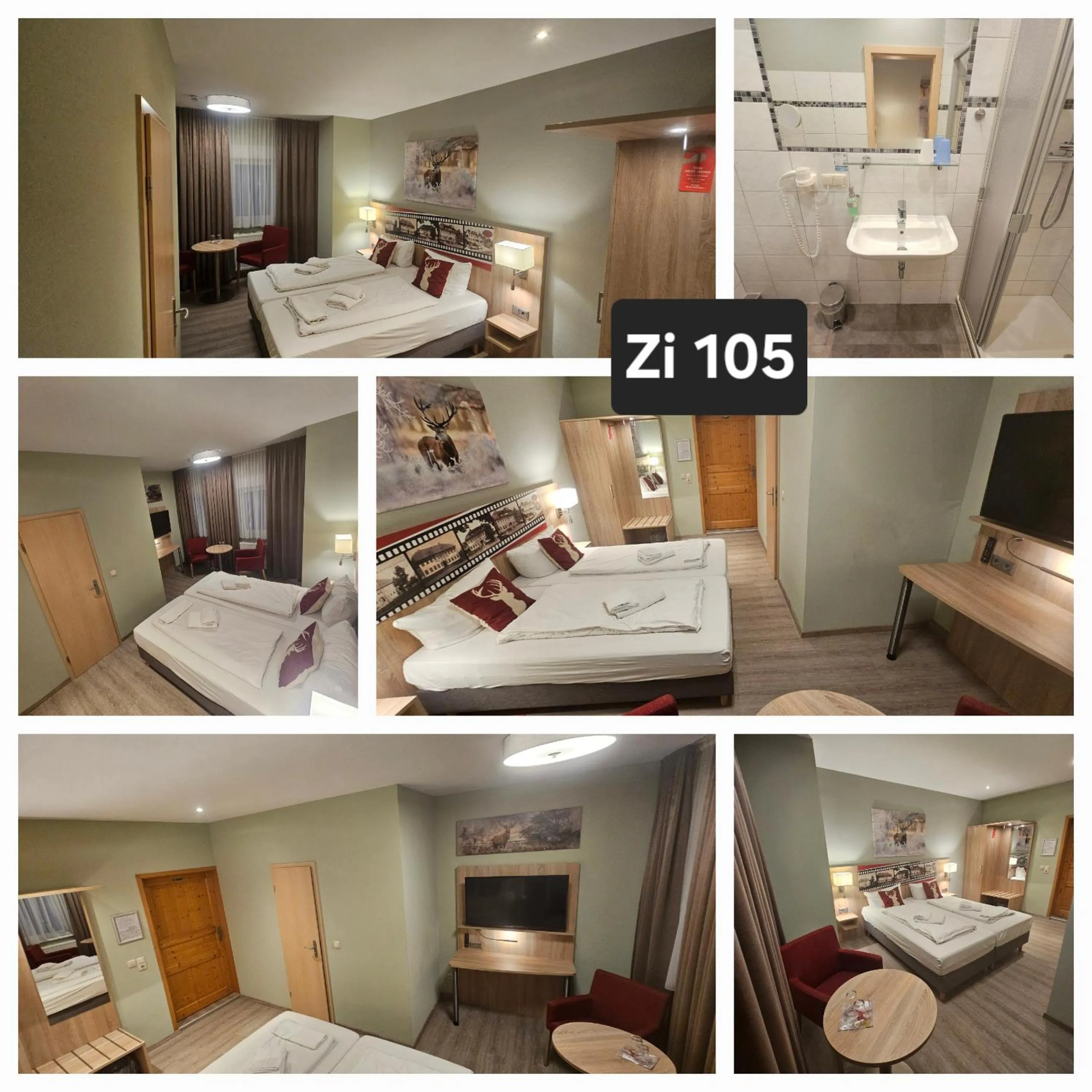 Photo of the whole room, Bed in Zum Roten Hirsch im Grünen Wald