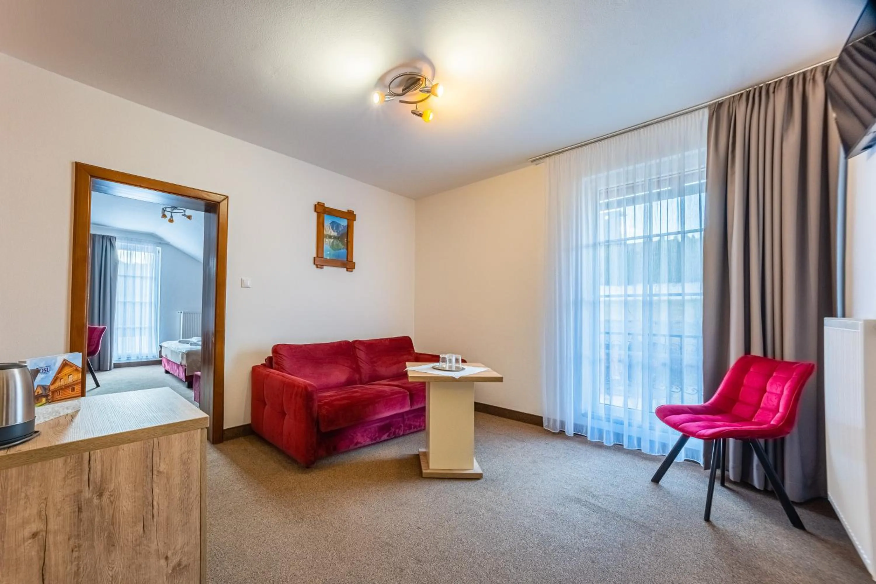 Living room, Bed in Penzion Josu