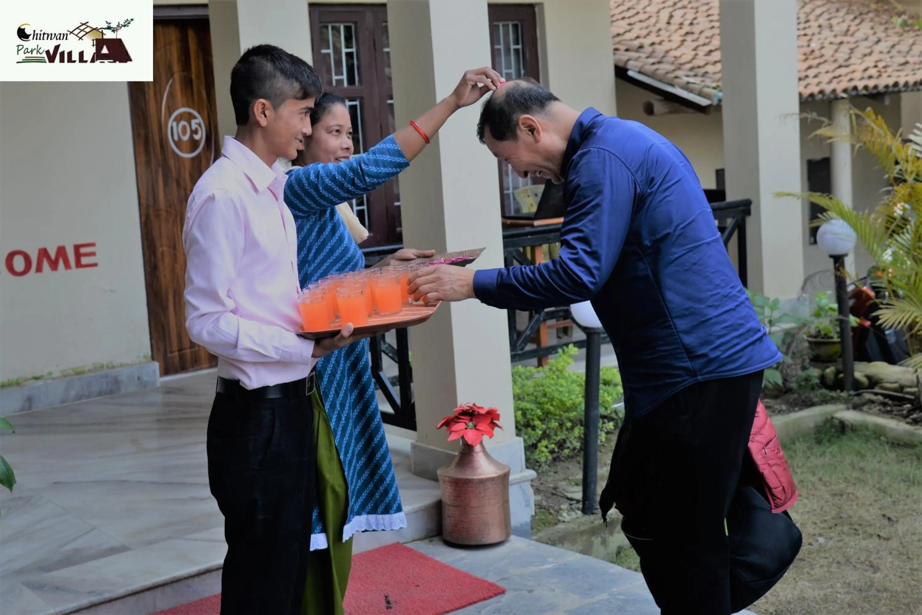 group of guests in Hotel Chitwan Park Village