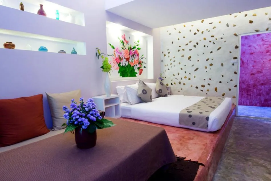 Bed in Rain Forest Resort