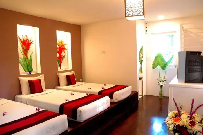 Bed in Rain Forest Resort