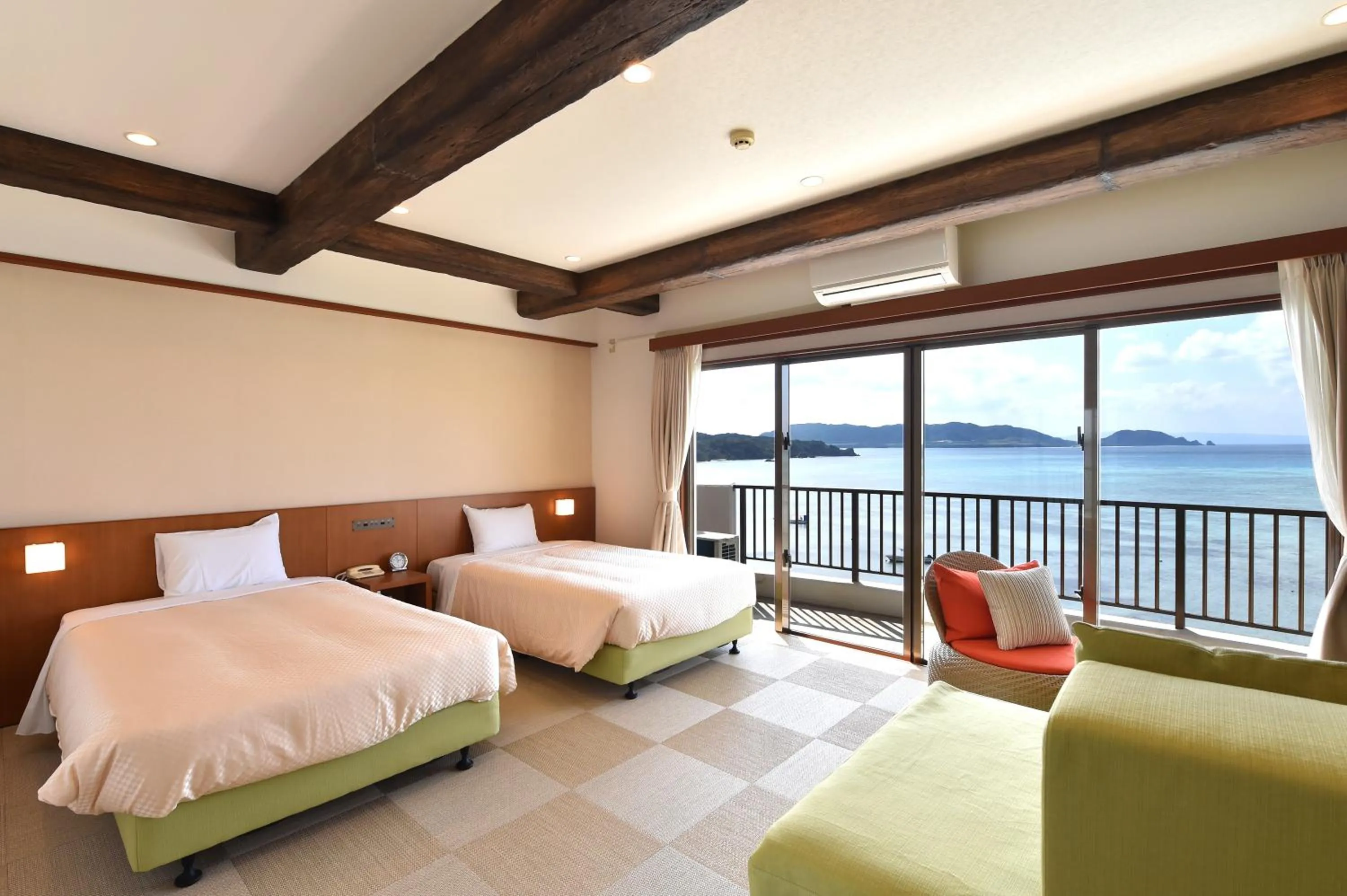 Photo of the whole room, Bed in Ishigaki Seaside Hotel