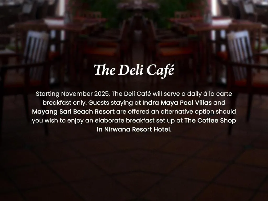 Restaurant/places to eat in Indra Maya Pool Villas