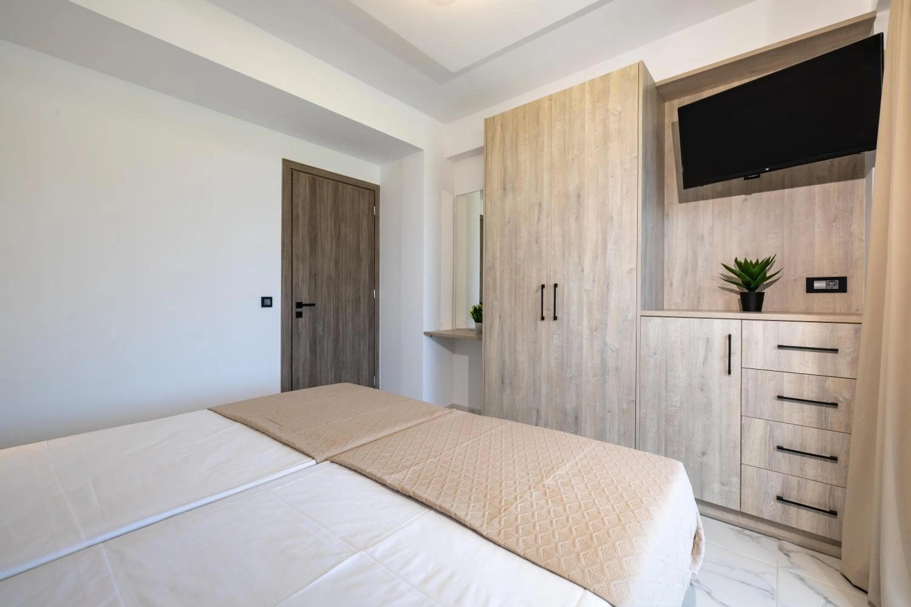 Bed in Valianos Studios - Apartments