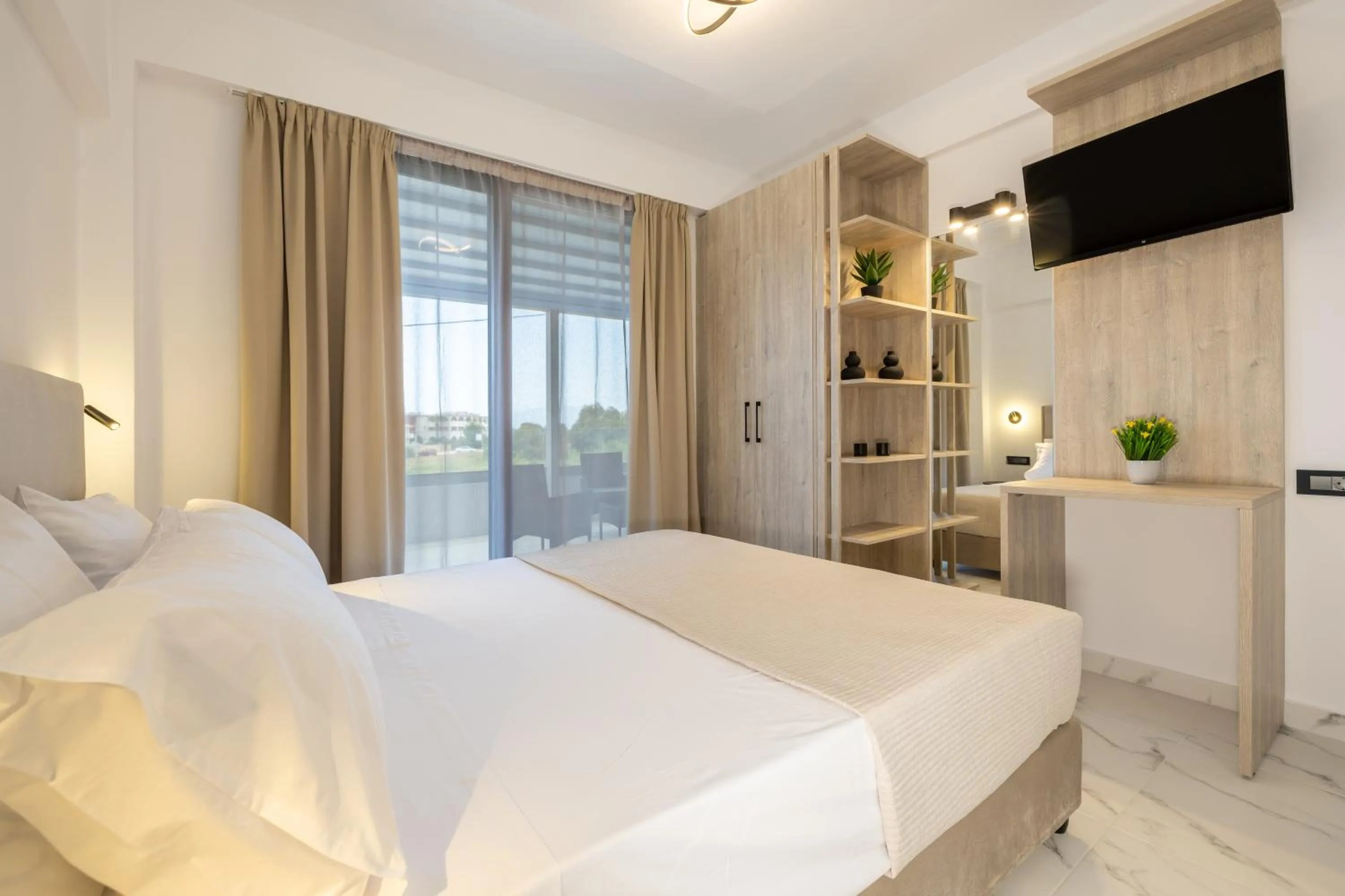 Bed in Valianos Studios - Apartments