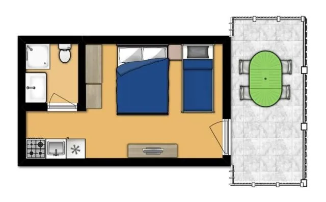 Floor plan, Bed in 4-you Residence