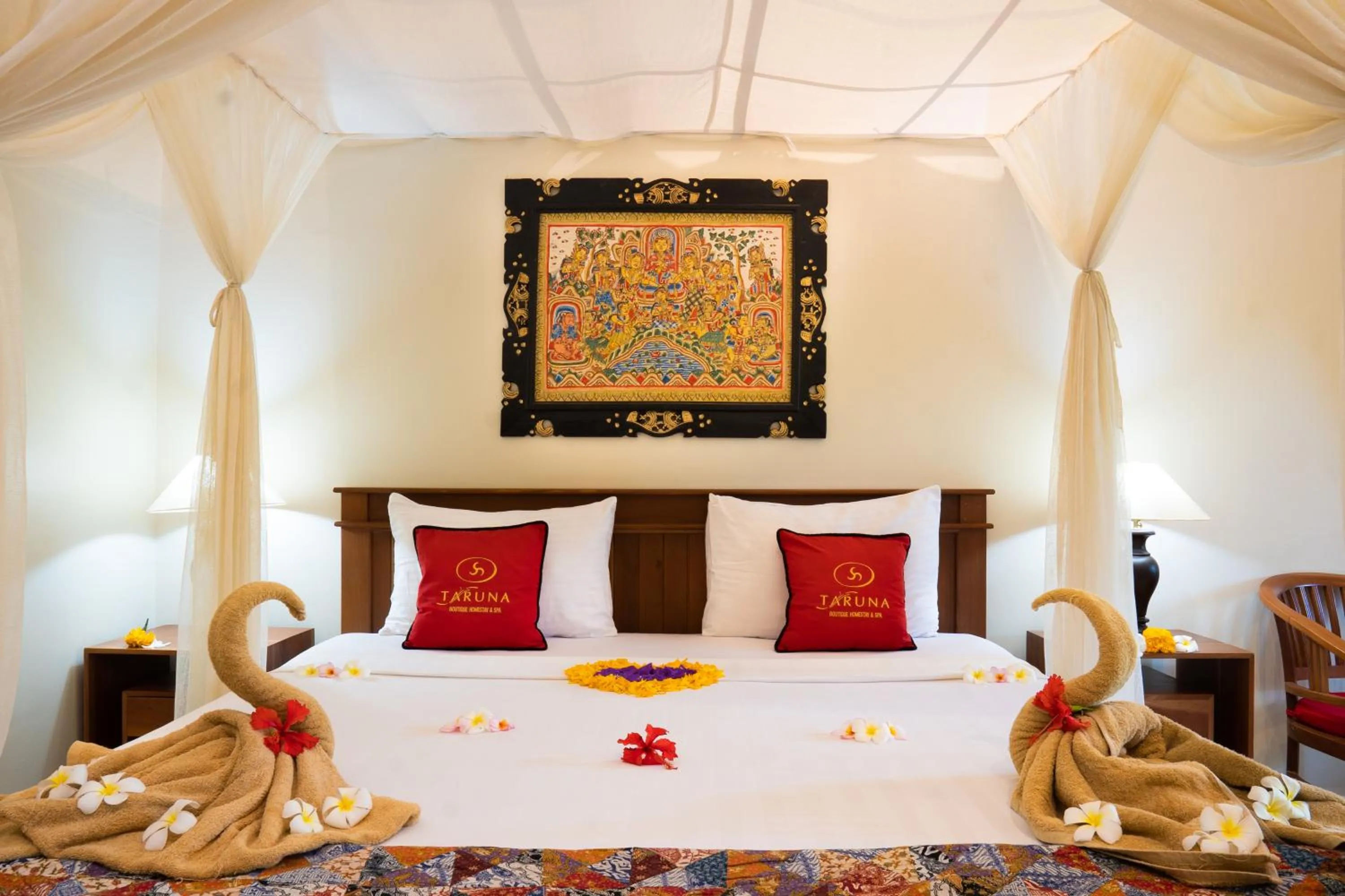 Bed in Taruna Boutique Homestay & Spa