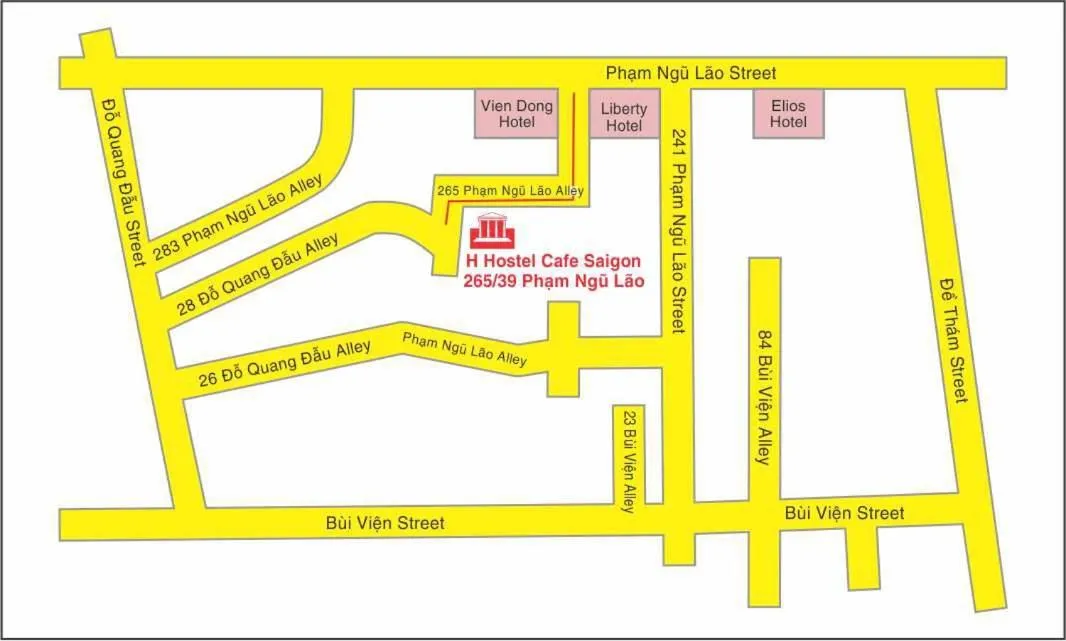 Floor plan in H Best Hostel Cafe SaiGon