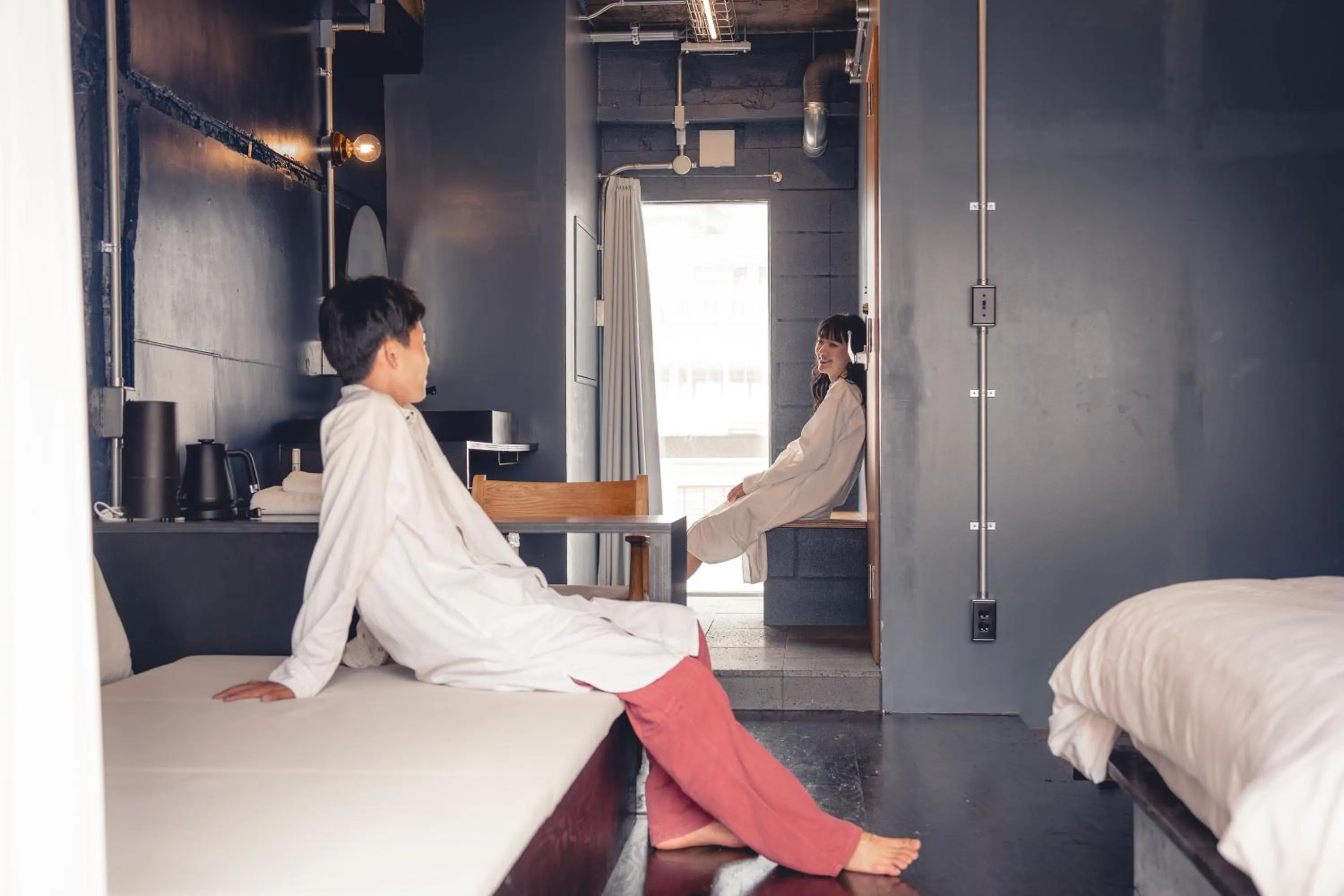 People, Bed in Area Inn Fushimicho Fukuyama Castle Side