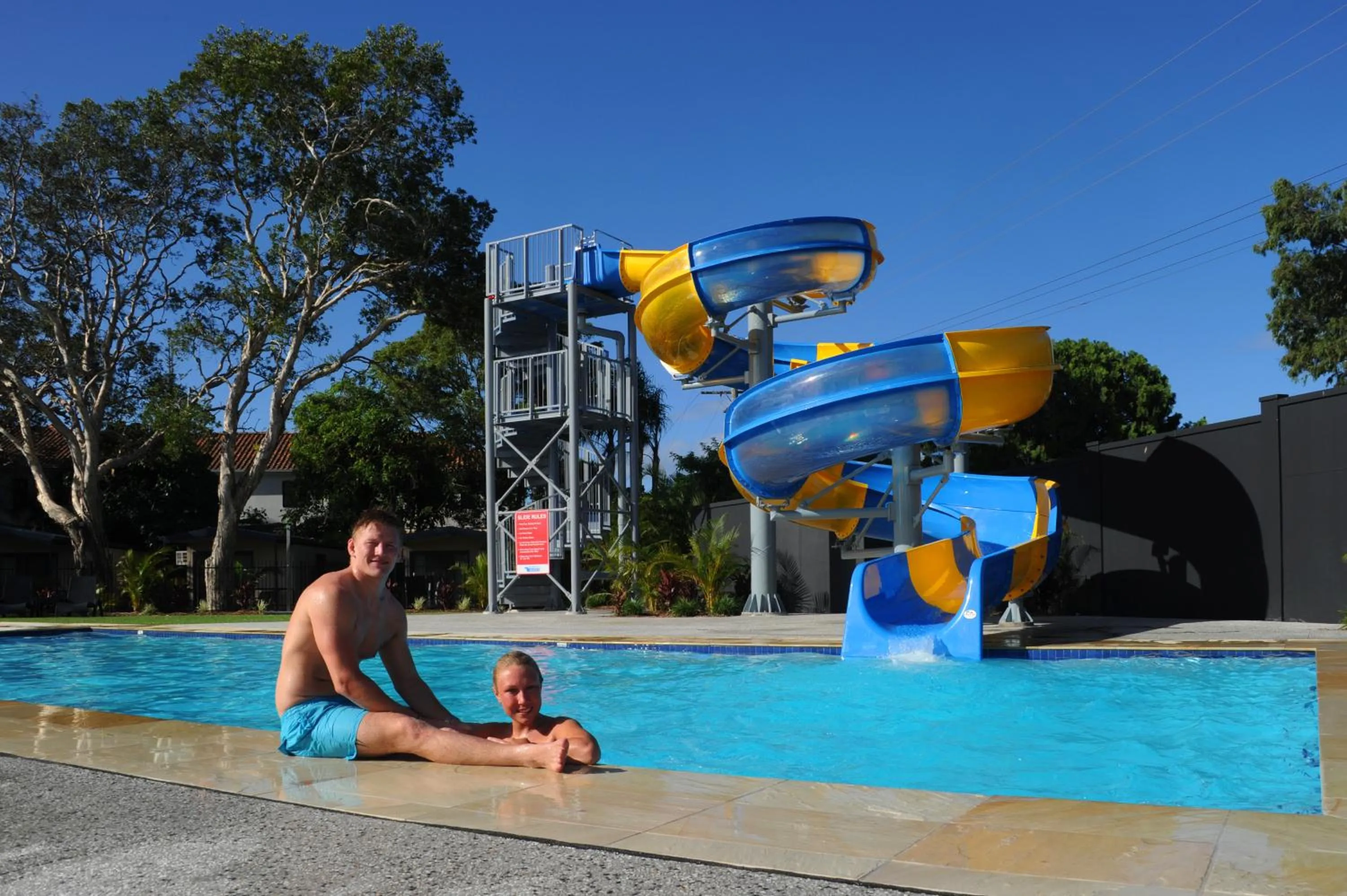 People in Nobby Beach Holiday Village