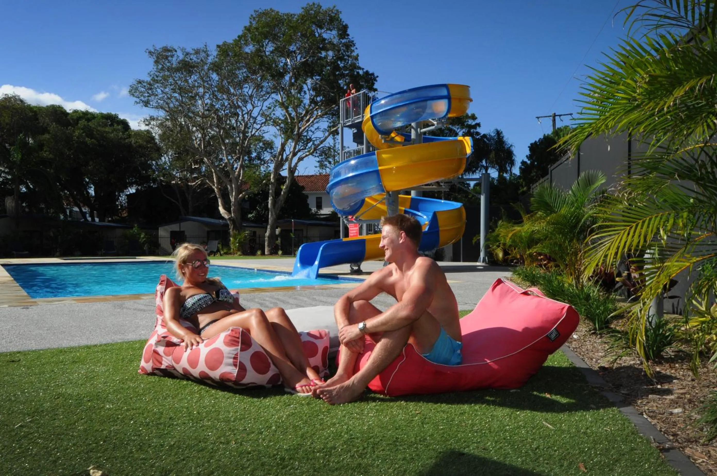 People in Nobby Beach Holiday Village