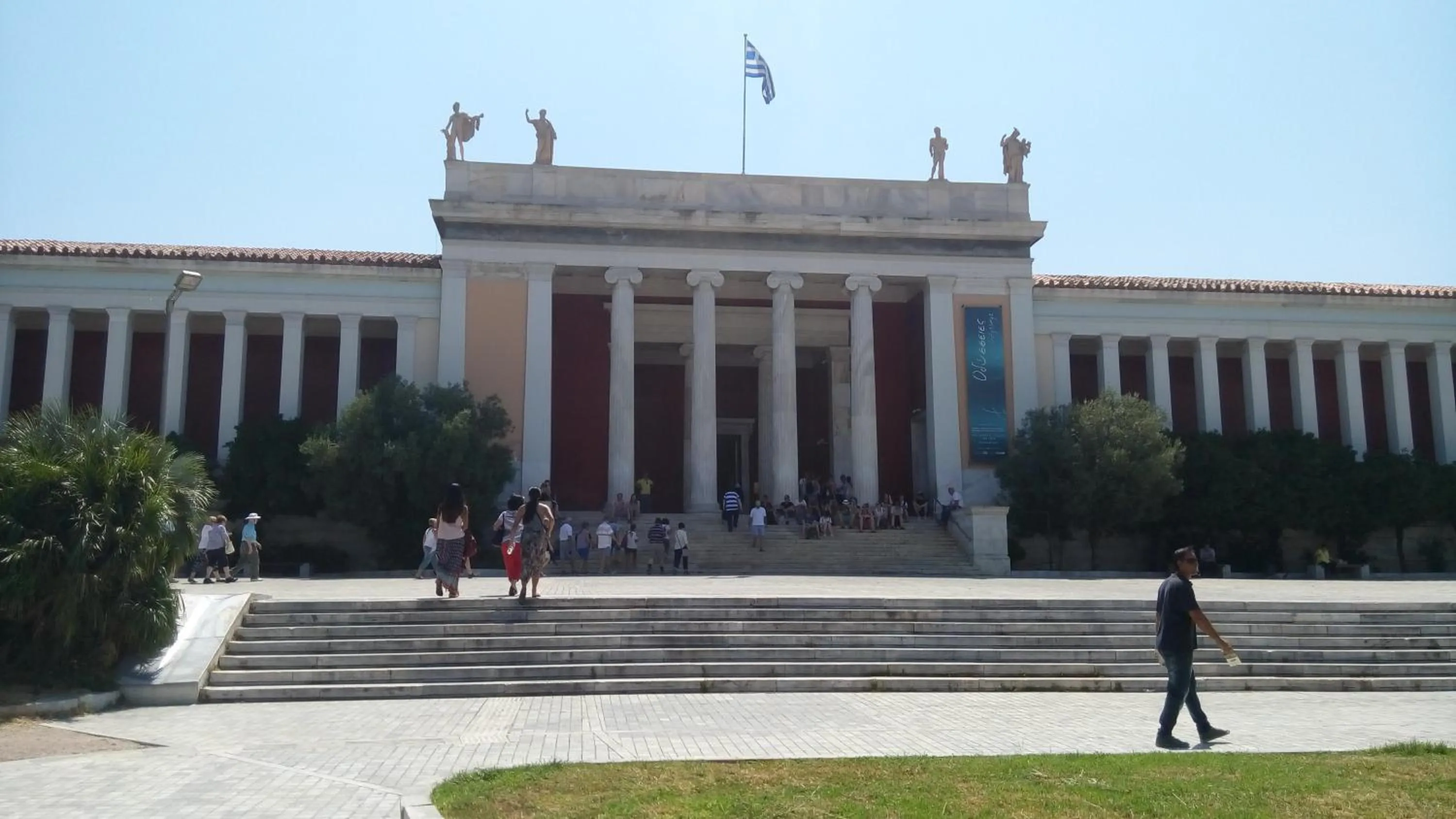 City view in Santorini Style in Athens, Greece
