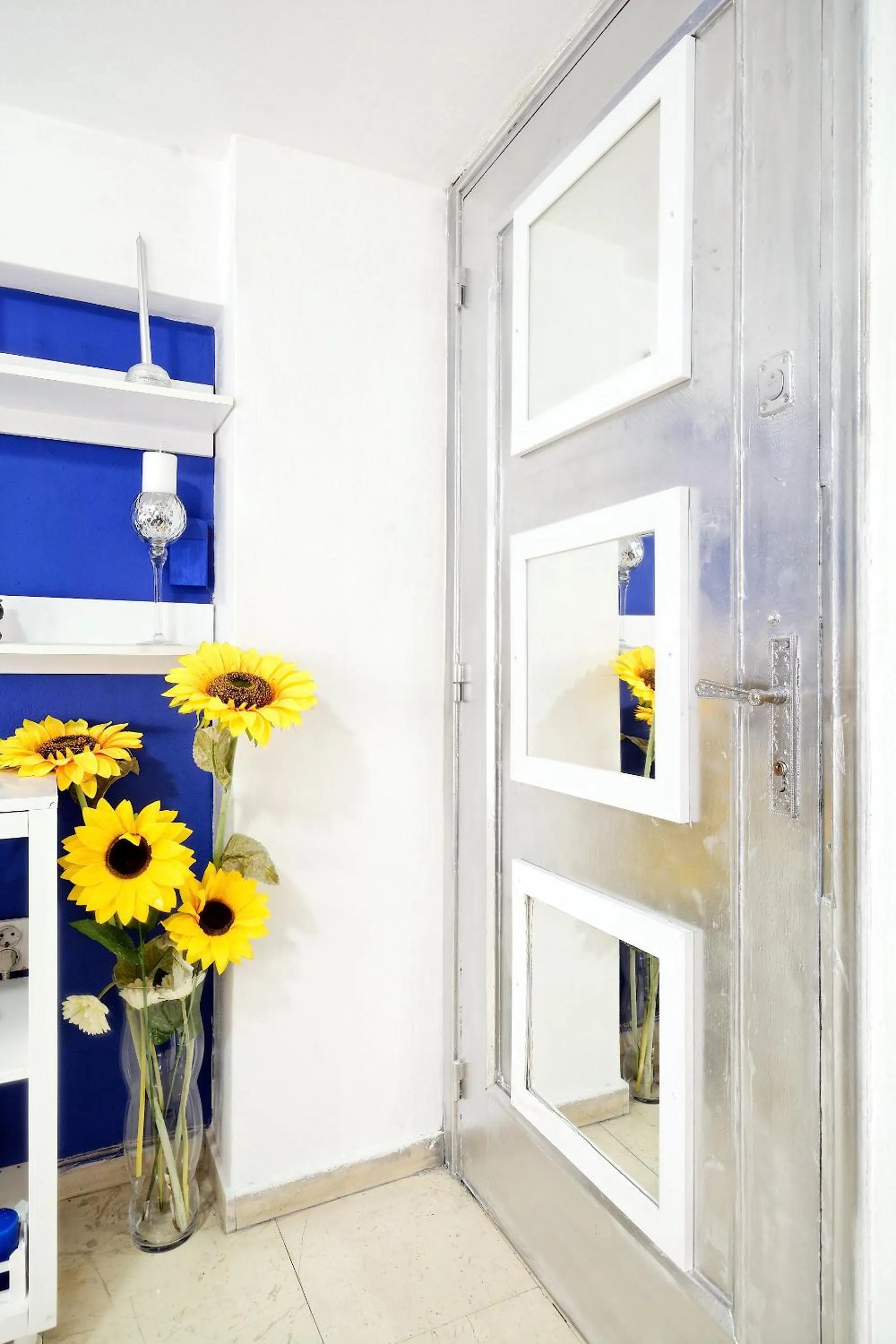 Decorative detail in Santorini Style in Athens, Greece