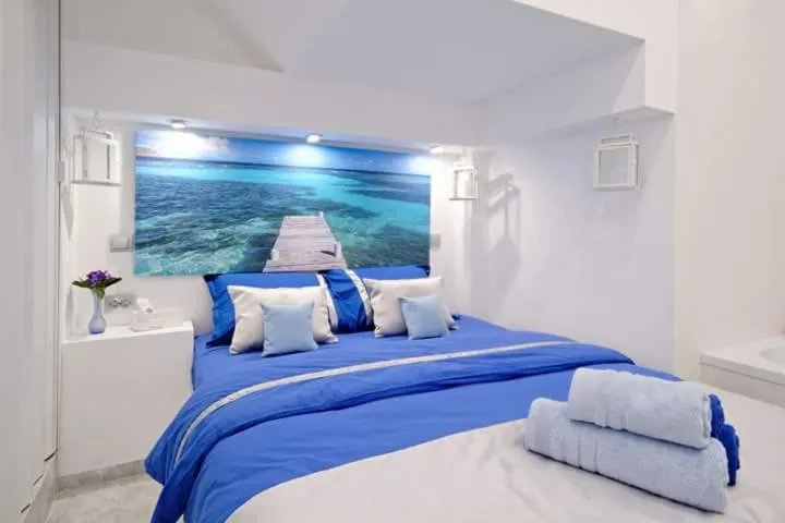 Bed in Santorini Style in Athens, Greece