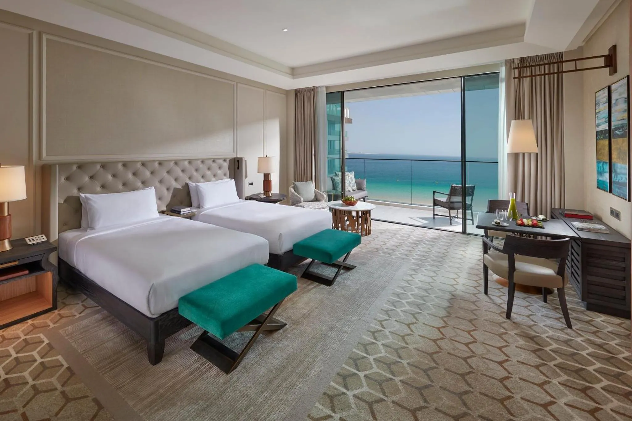 View (from property/room), Bed in Mandarin Oriental Jumeira, Dubai