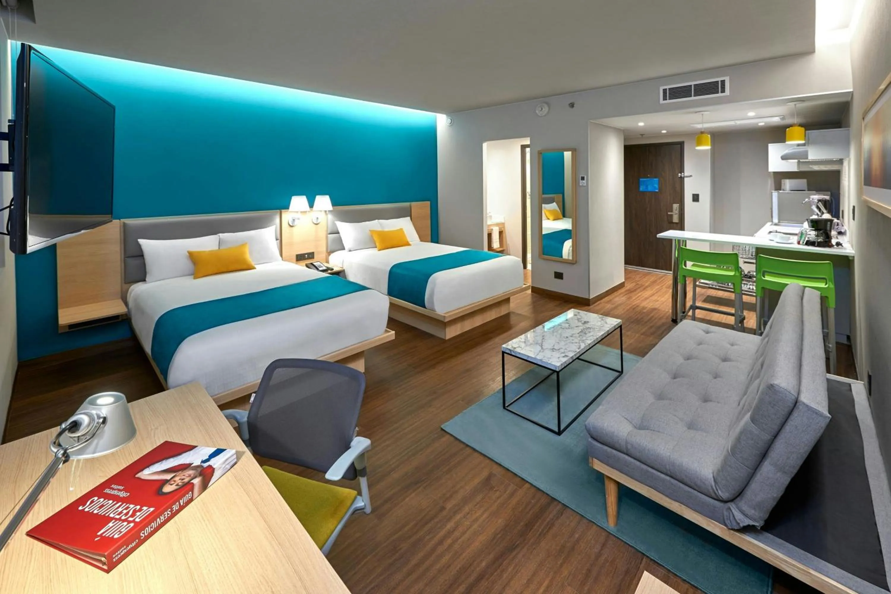 Bedroom, Bed in City Express Plus by Marriott Cancun Aeropuerto Riviera