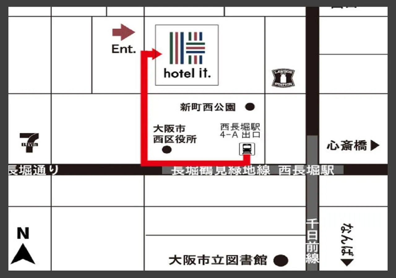 Location in Hotel It Osaka Shinmachi