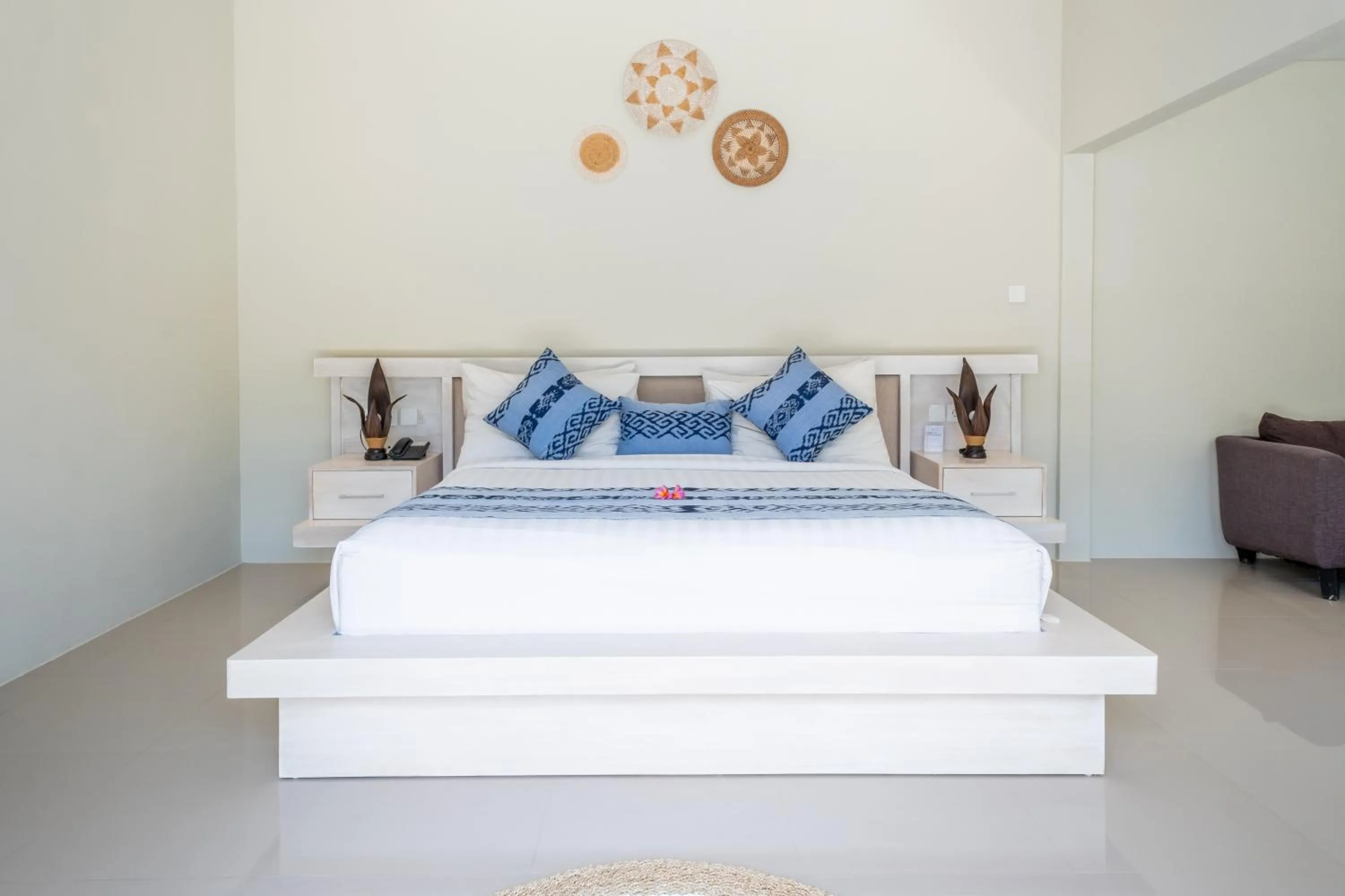 Bed in Living Asia Resort and Spa