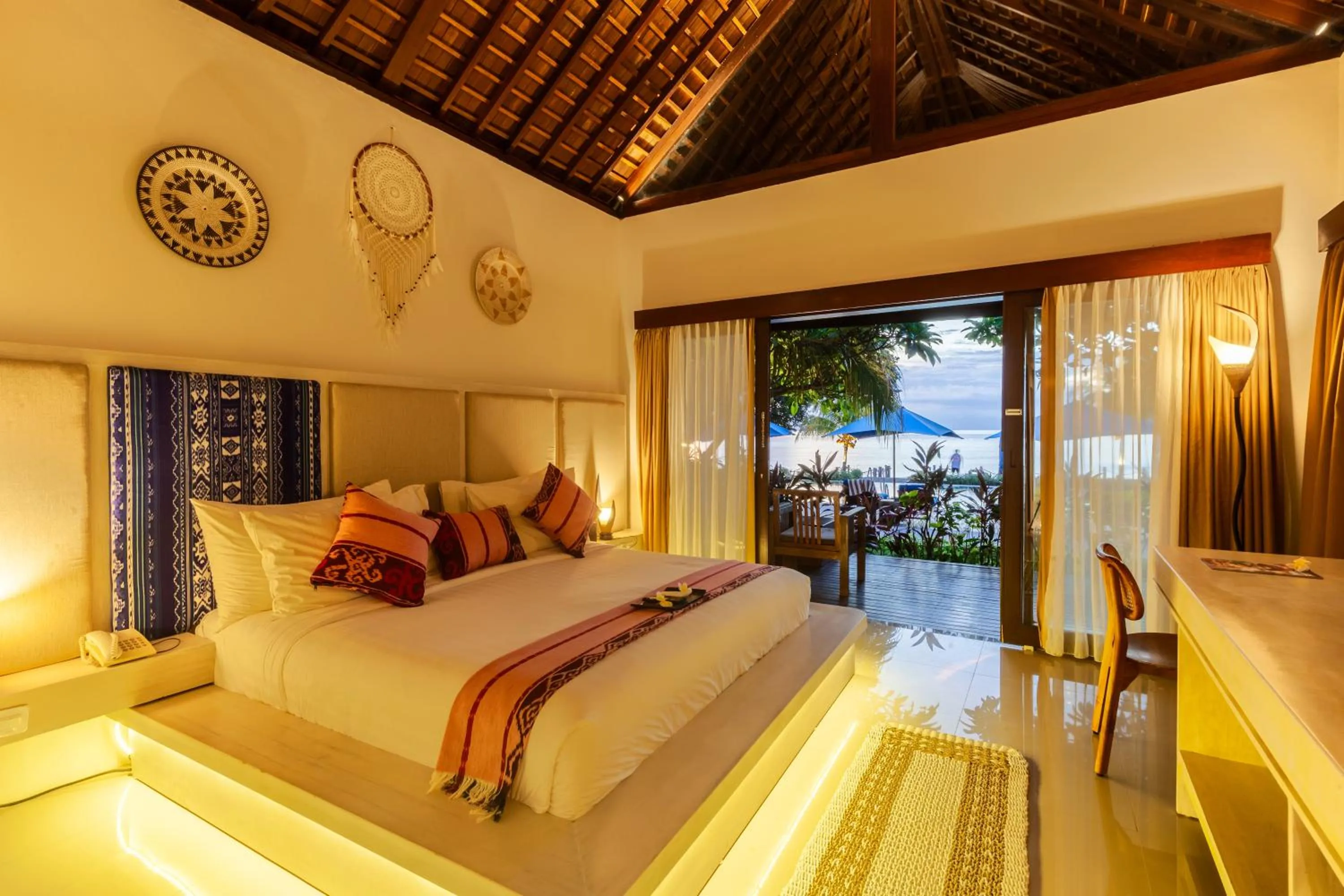 Bed in Living Asia Resort and Spa