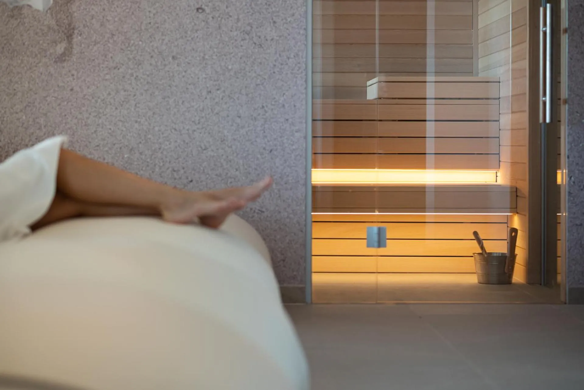 Sauna, Bed in Unico Hotel Caorle