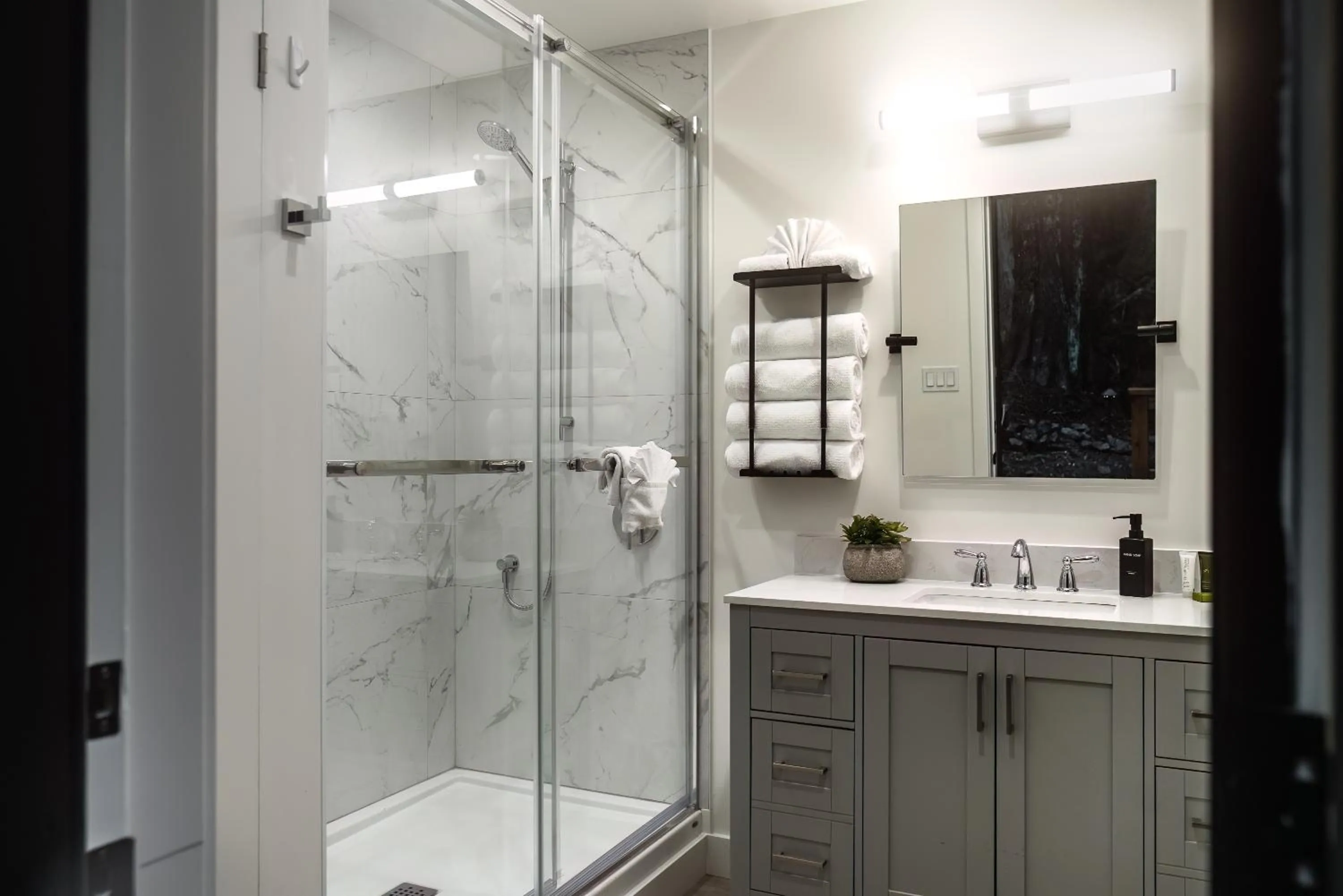 Shower in West Coast Trail Lodge