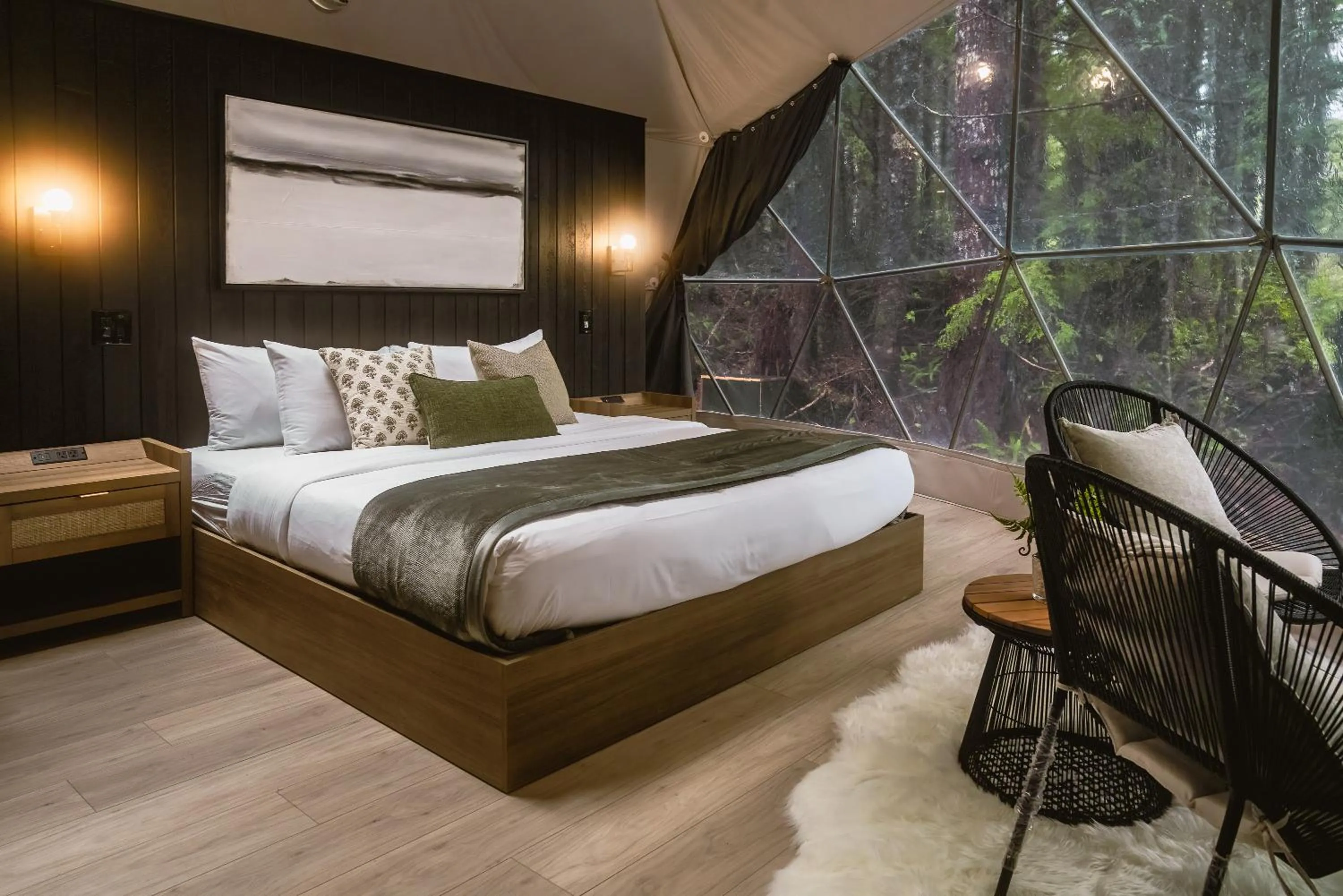 Bed in West Coast Trail Lodge