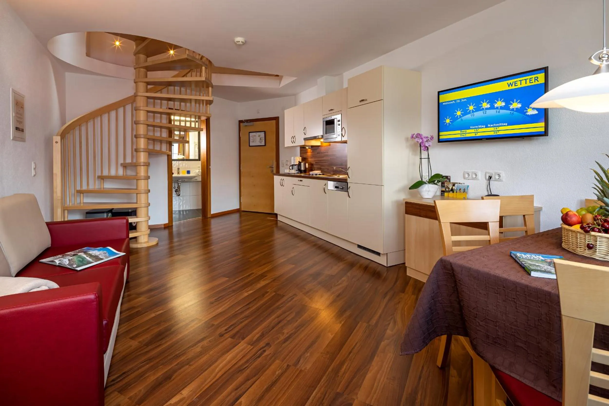 Kitchen or kitchenette in Apart-Hotel Aurora Fiss