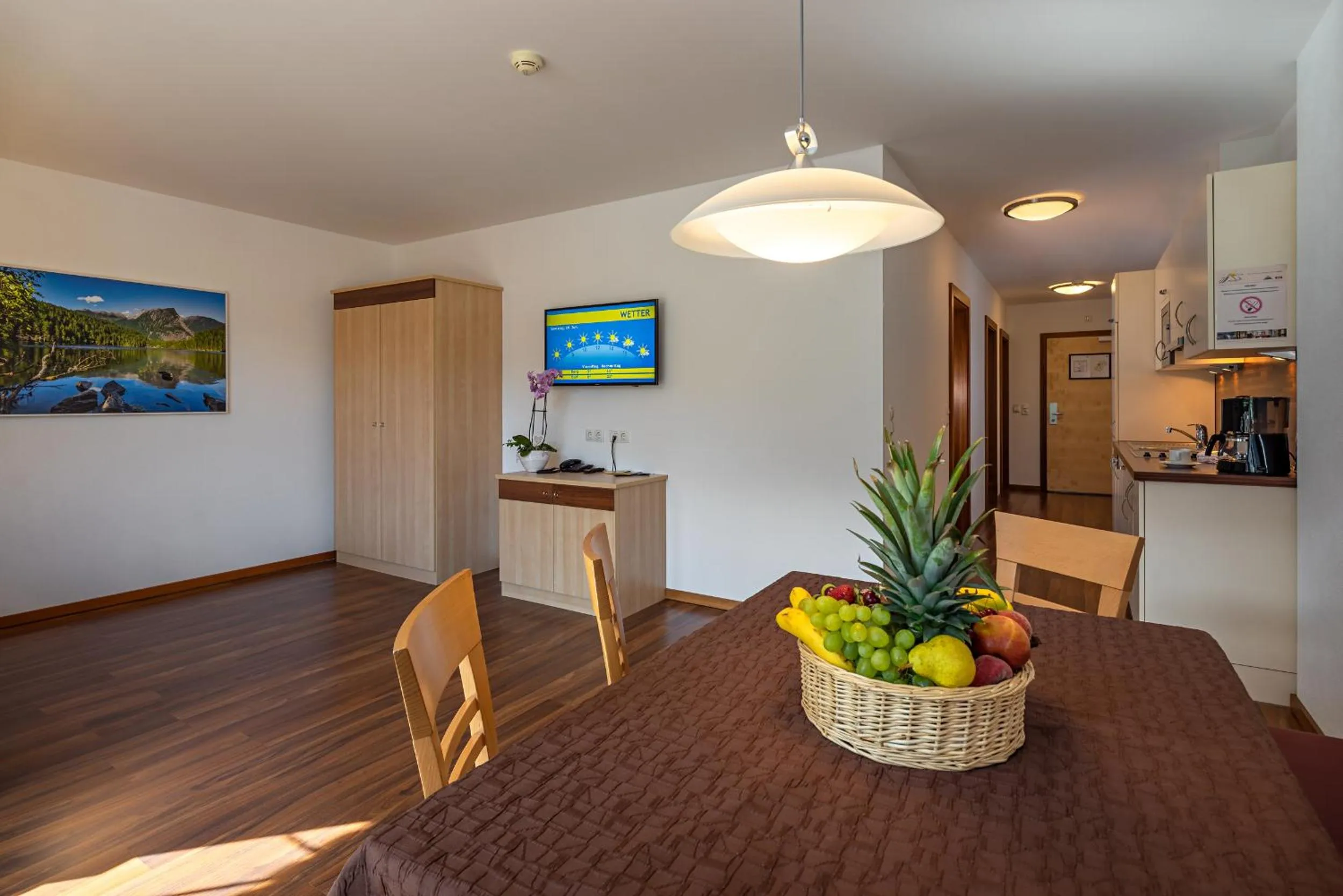 Kitchen or kitchenette in Apart-Hotel Aurora Fiss