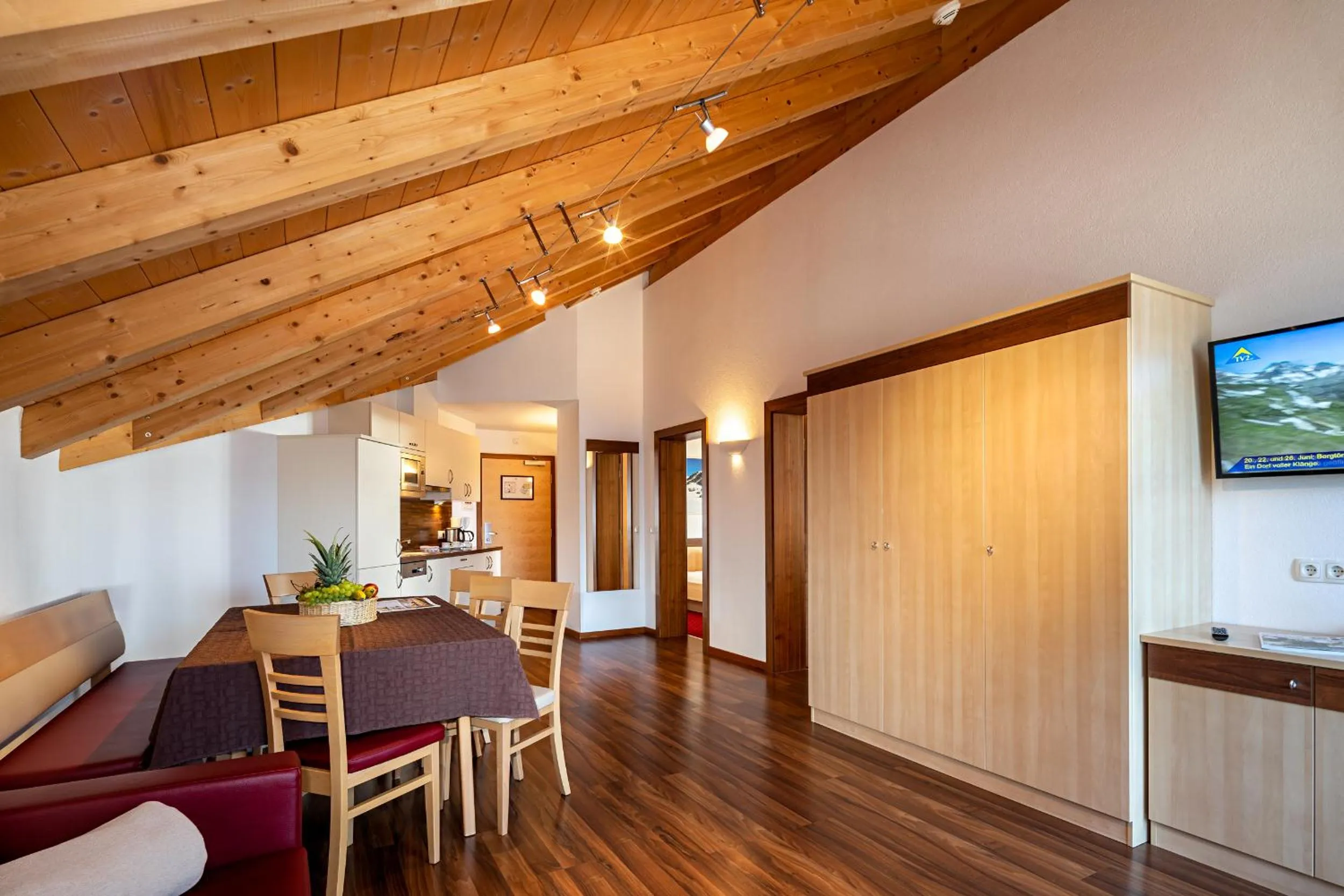 Kitchen or kitchenette in Apart-Hotel Aurora Fiss