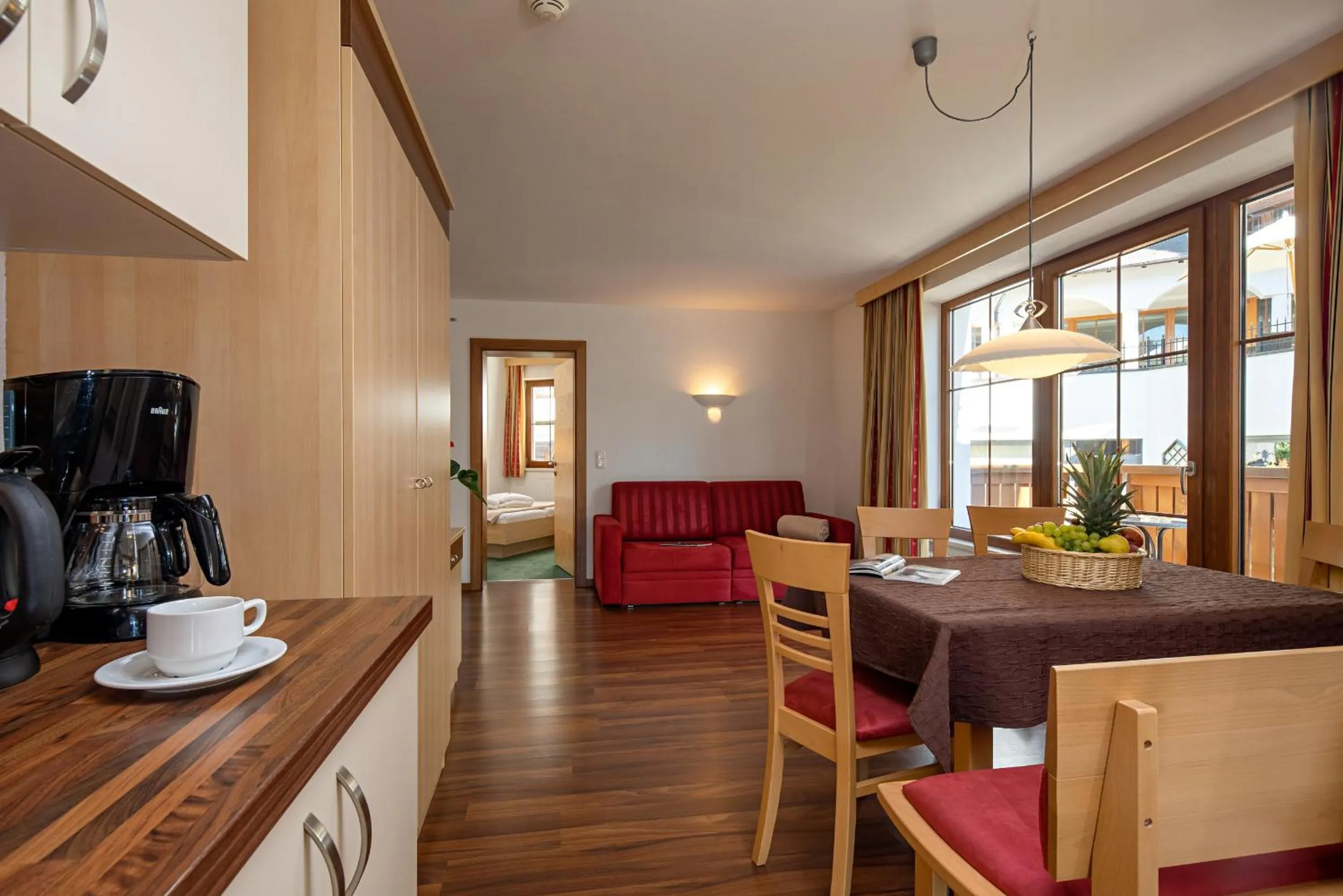 Kitchen or kitchenette in Apart-Hotel Aurora Fiss
